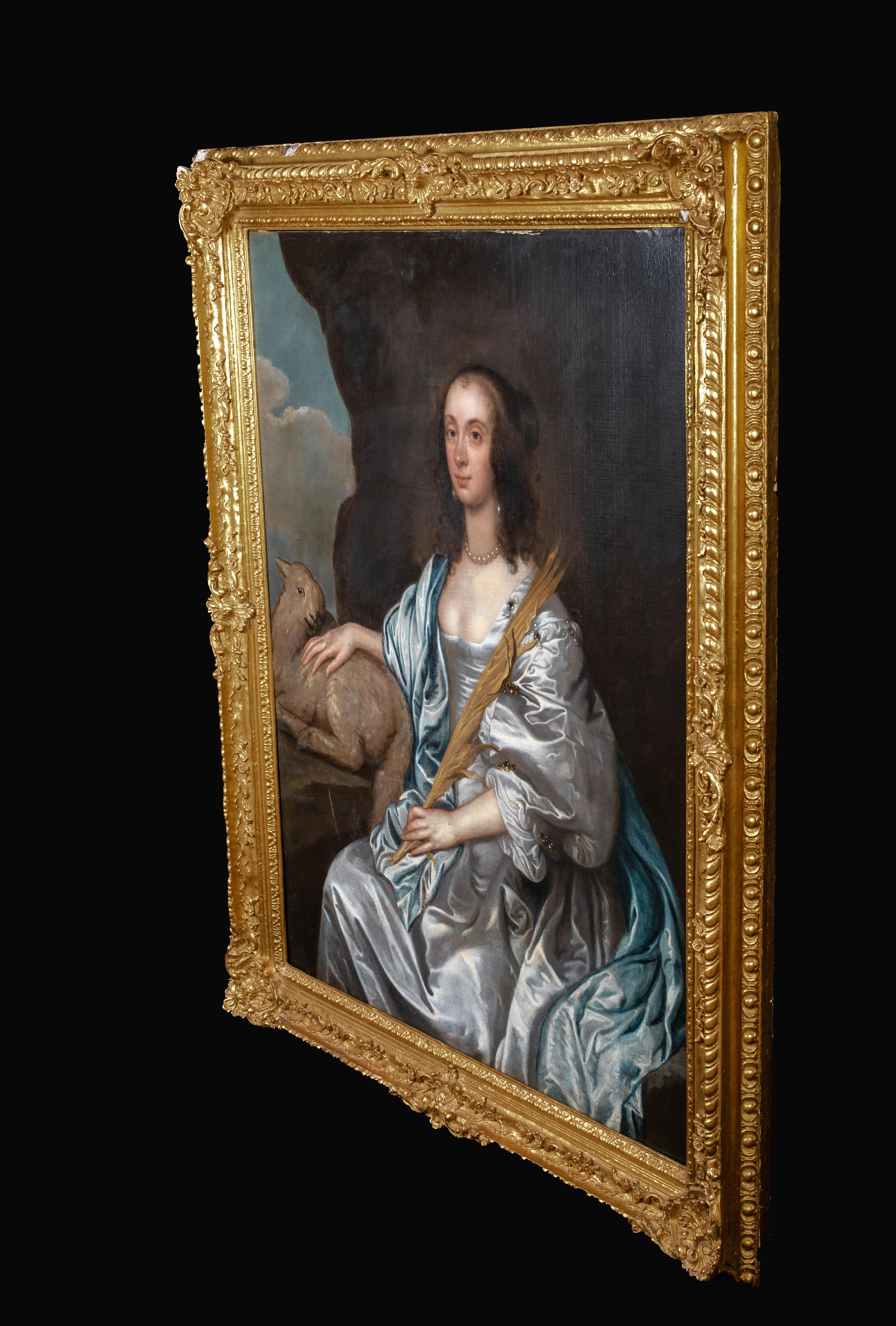 Portrait Of Lady Mary Villiers, later Duchess of Richmond as Saint Agnes For Sale 2