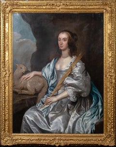 Antique Portrait Of Lady Mary Villiers, later Duchess of Richmond as Saint Agnes