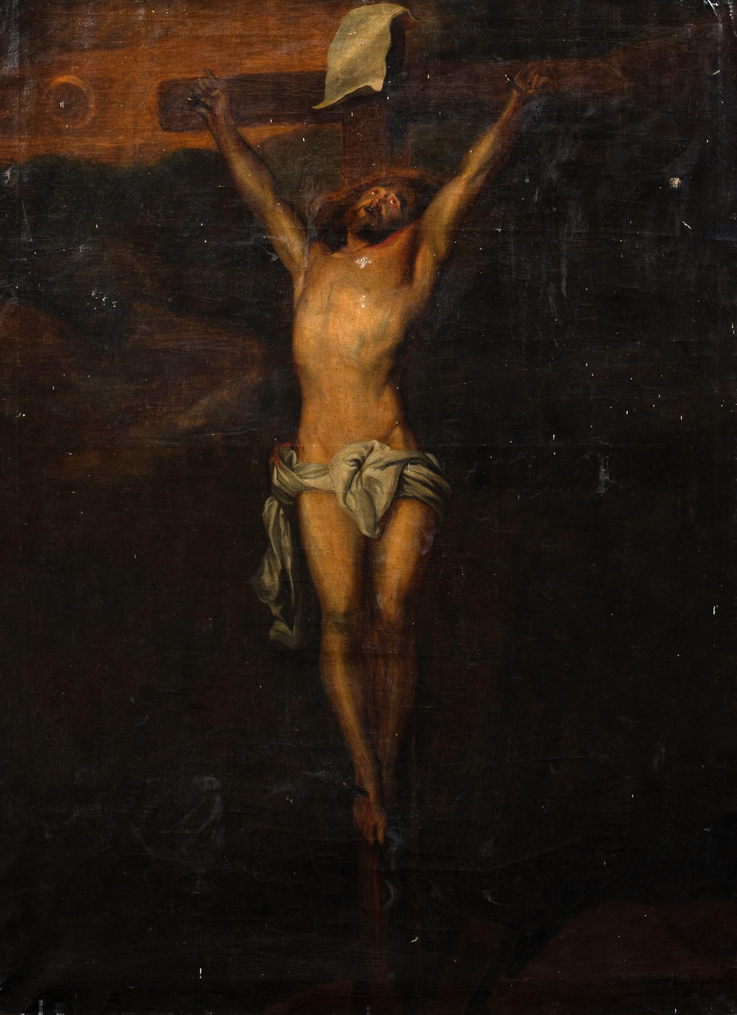 La Crocifissione, XVII secolo 

Cerchio di Anthony Van Dyck (1599-1641)

Enorme raffigurazione del XVII secolo dell'Antico Maestro olandese della Crocifissione, olio su tela. Raffigurazione di grande qualità di Cristo sulla croce, decisamente simile