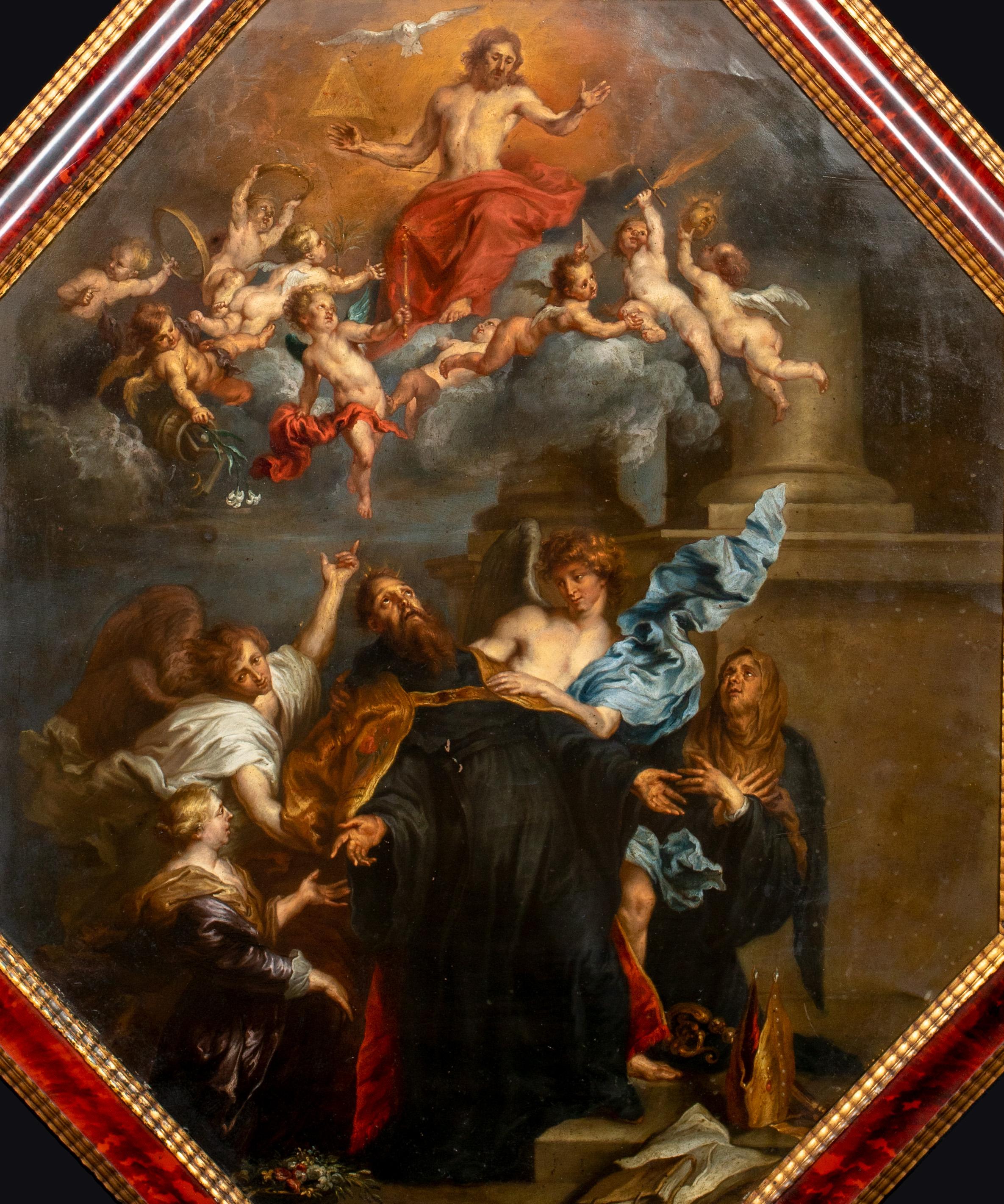 Die Ecstasie des heiligen Augustinus, 17. Jahrhundert (Schwarz), Portrait Painting, von Anthony Van Dyck