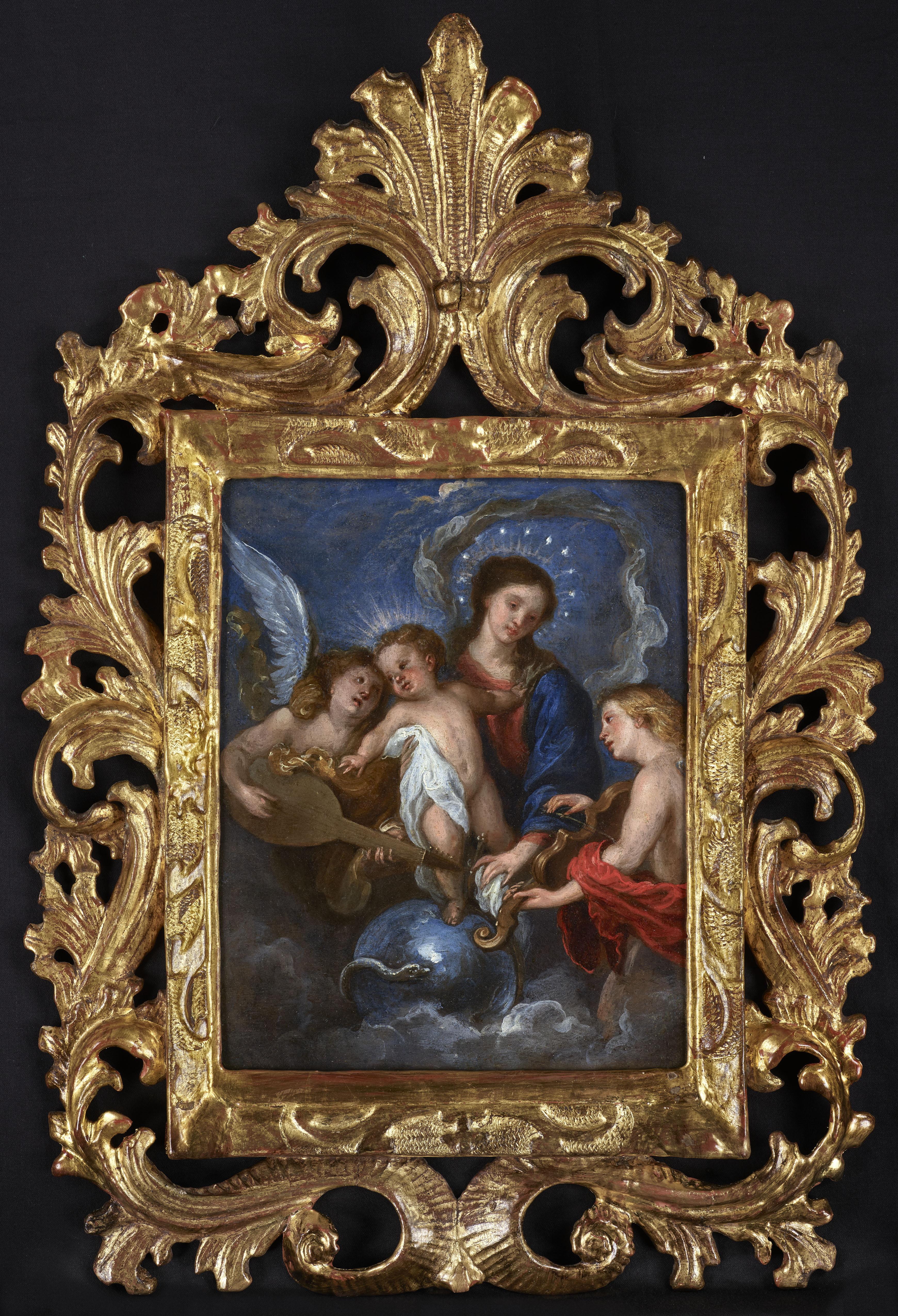 Virgin and Child with Music-Making Angels - Painting by Anthony Van Dyck