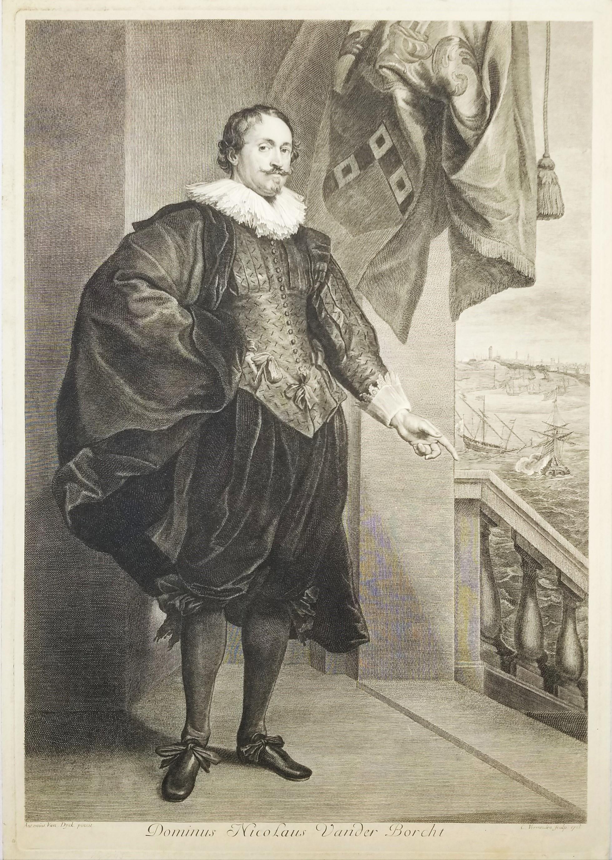 Dominus Nicolaus Vander Borcht /// Anthony Van Dyck Retrato de cuerpo entero Flamenco en venta 1