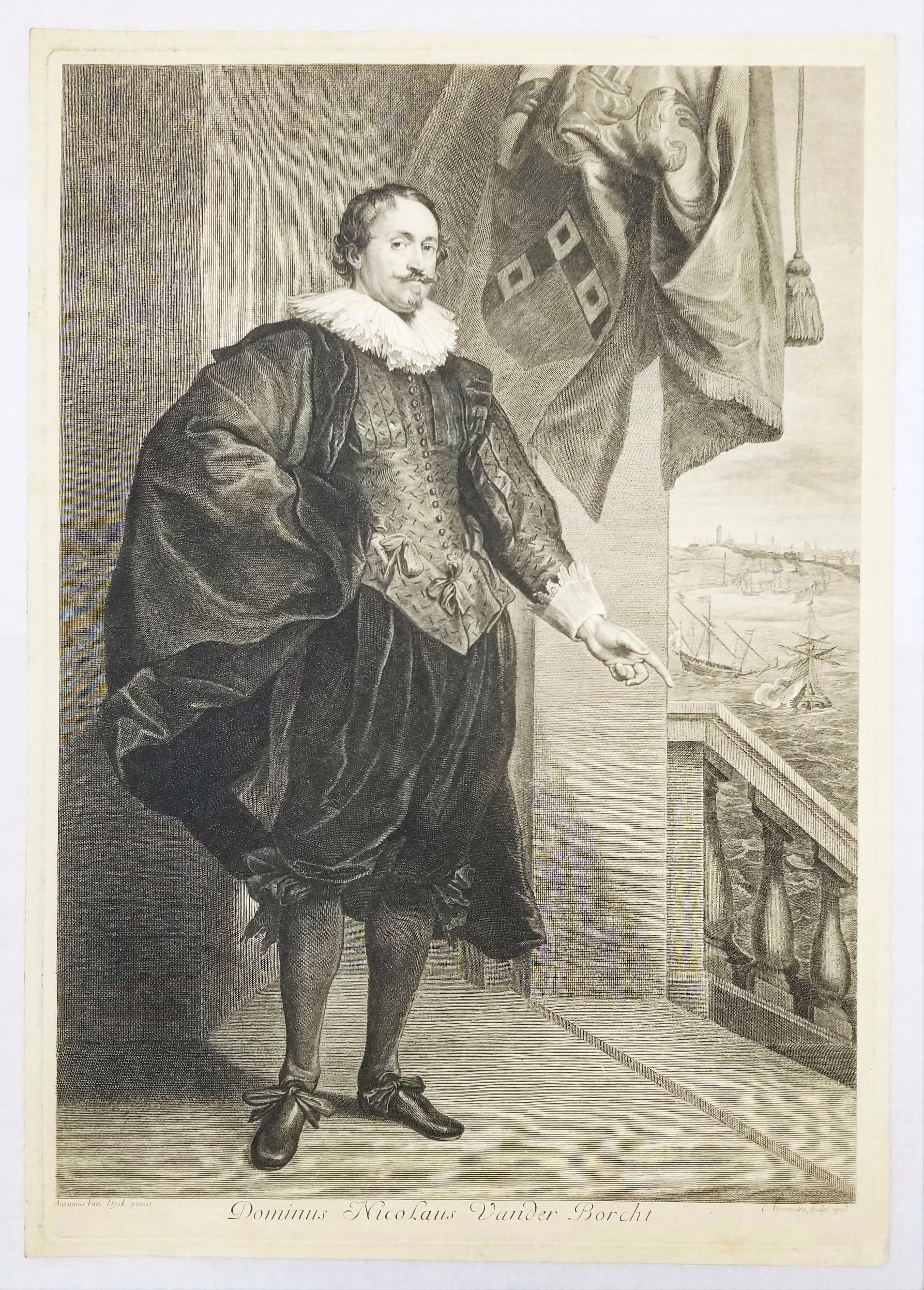 Dominus Nicolaus Vander Borcht /// Anthony Van Dyck Retrato de cuerpo entero Flamenco en venta 2