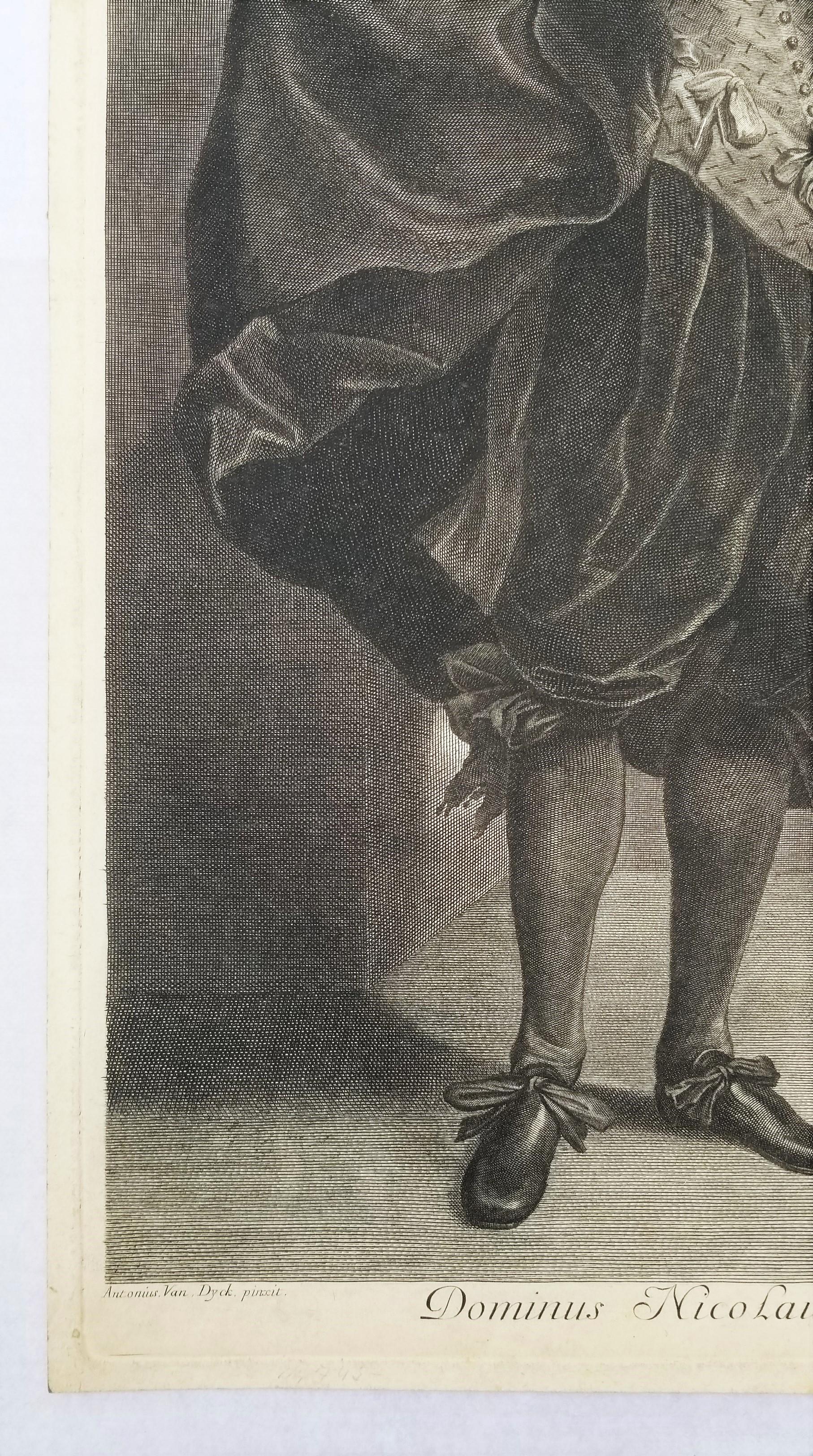 Dominus Nicolaus Vander Borcht /// Anthony Van Dyck Retrato de cuerpo entero Flamenco en venta 3
