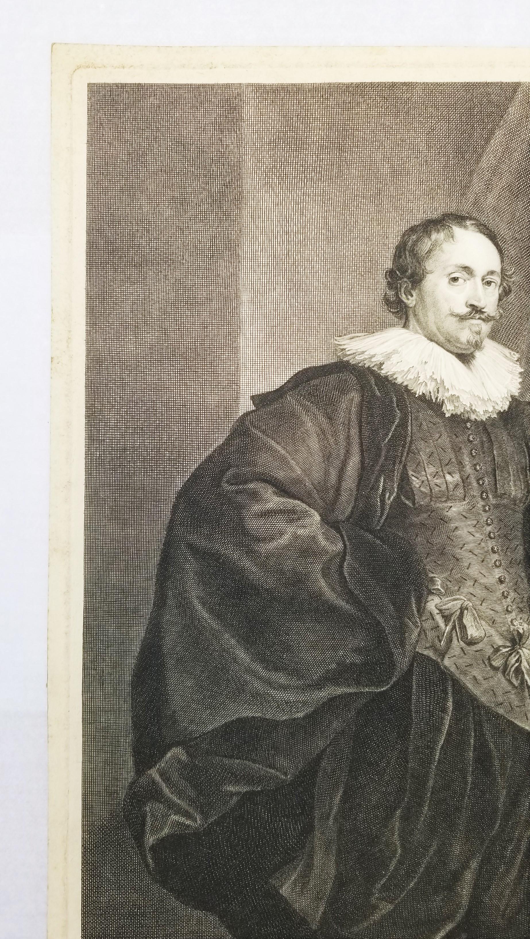 Dominus Nicolaus Vander Borcht /// Anthony Van Dyck Retrato de cuerpo entero Flamenco en venta 4