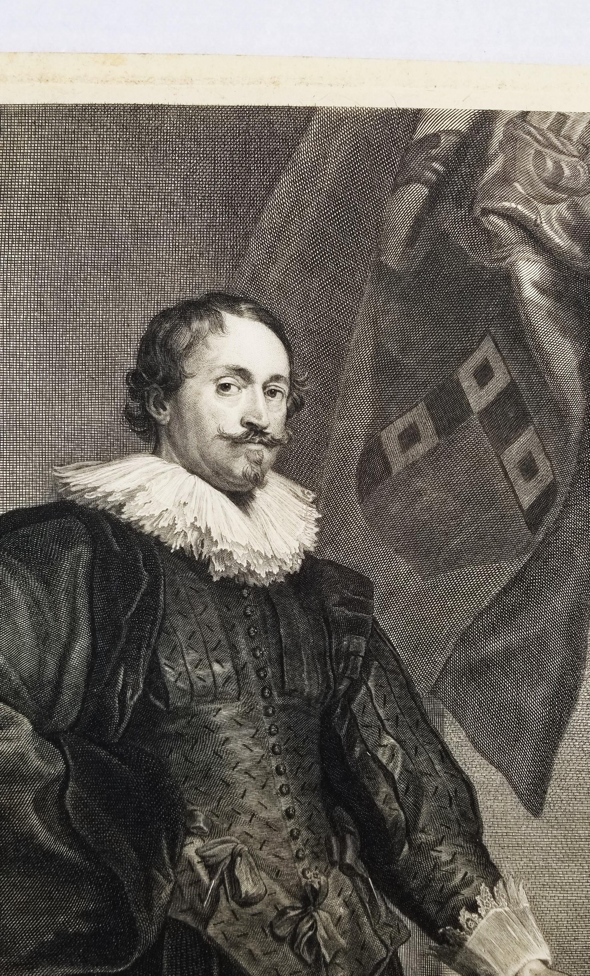 Dominus Nicolaus Vander Borcht /// Anthony Van Dyck Retrato de cuerpo entero Flamenco en venta 7