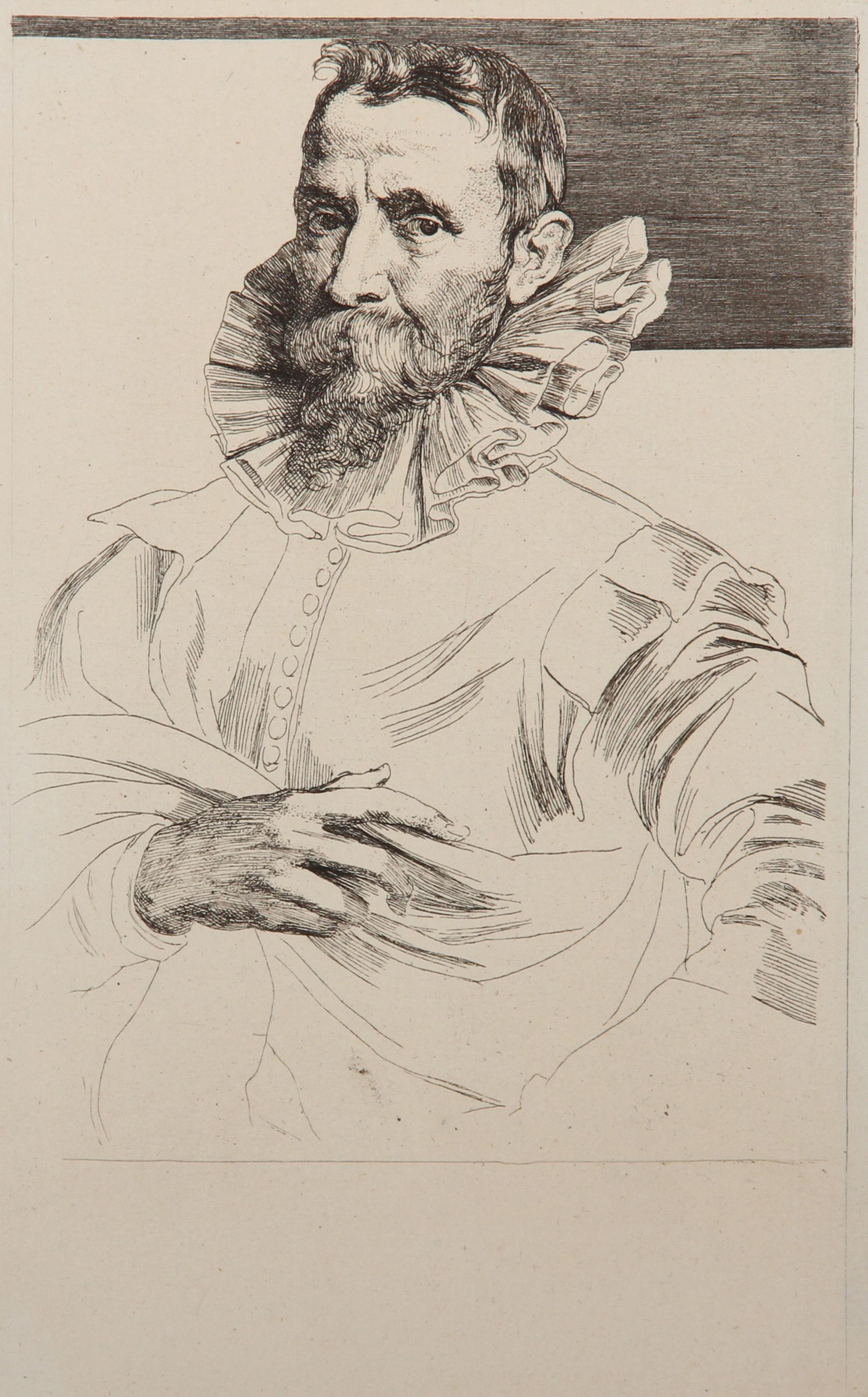 Artista: Anthony Van Dyck, Según Amand Durand, Flamenco (1599 - 1641) - Retrato de Jean Breughel, Técnica: Heliograbado, Tamaño: 9.75  x 6 in. (24.77  x 15,24 cm), Impresor: Amand Durand, Descripción: El grabador y pintor francés Charles Amand