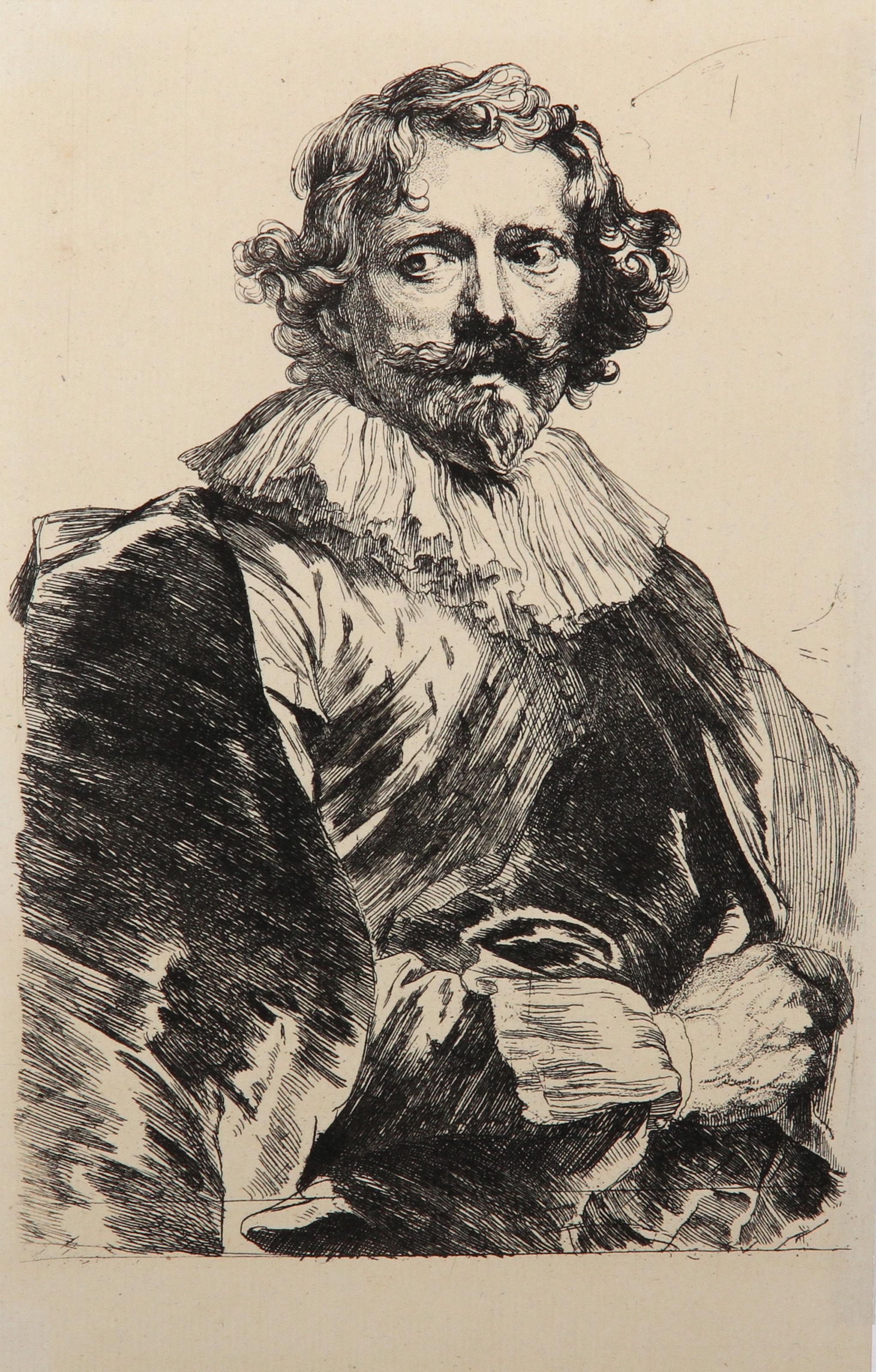 Anthony Van Dyck Print – Porträt de Lucas Vorsterman, Heliogravur von Anthony van Dyck