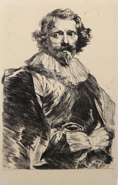 Antique Portrait de Lucas Vorsterman, Heliogravure by Anthony van Dyck