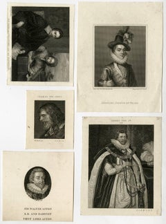 Untitled - Collection of five small portraits concerning English royal history.