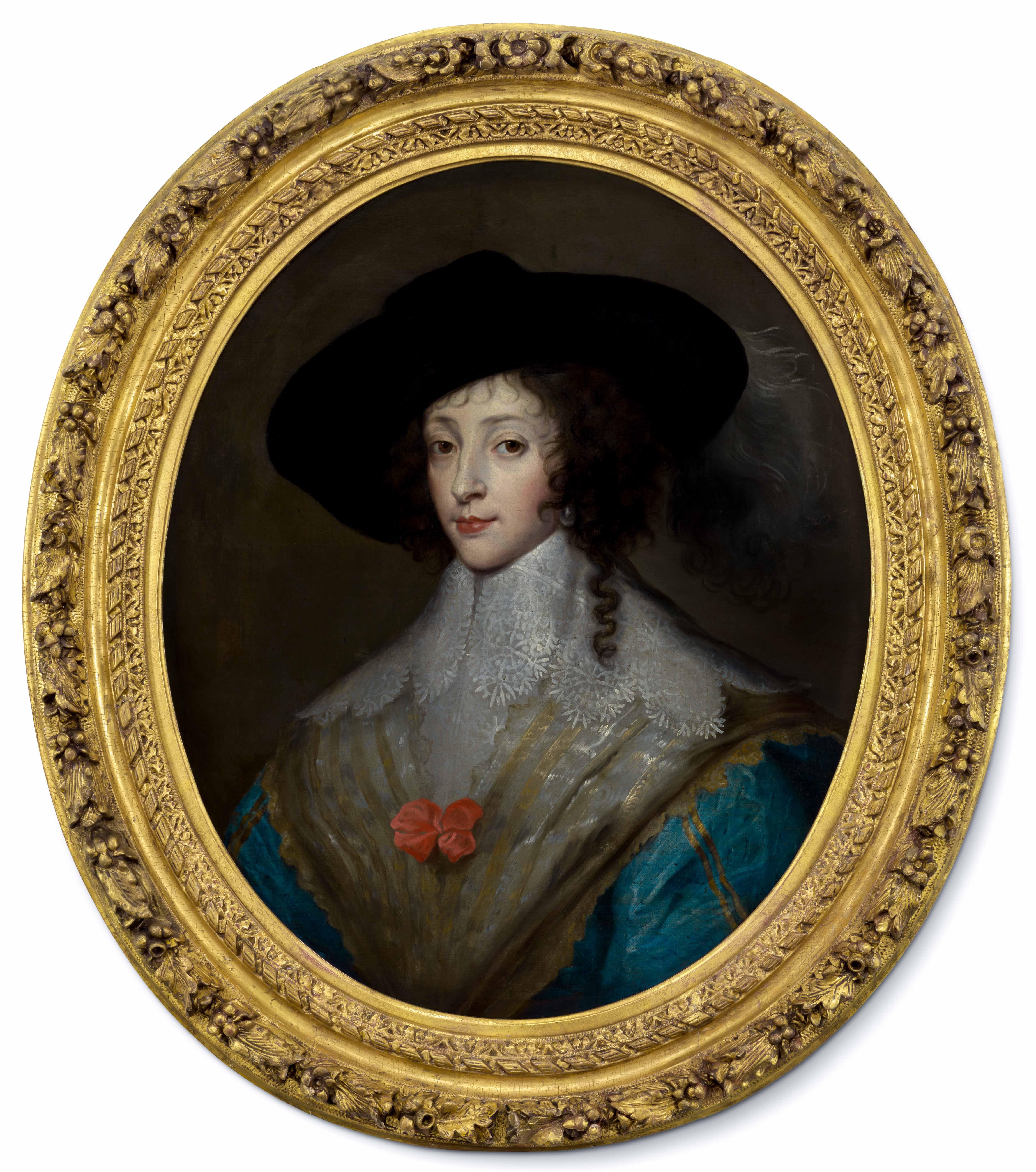 Portrait of Lady, Queen Henrietta Maria, Riding Dress 
Hat c.1640, van Dyke - Art by Anthony van Dyke