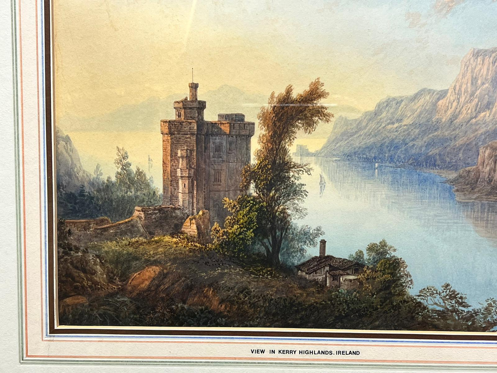 Antique vue de château de Lough dans les Highlands de Kerry, Irlande - Victorien Painting par Anthony Vandyke Copley Fielding