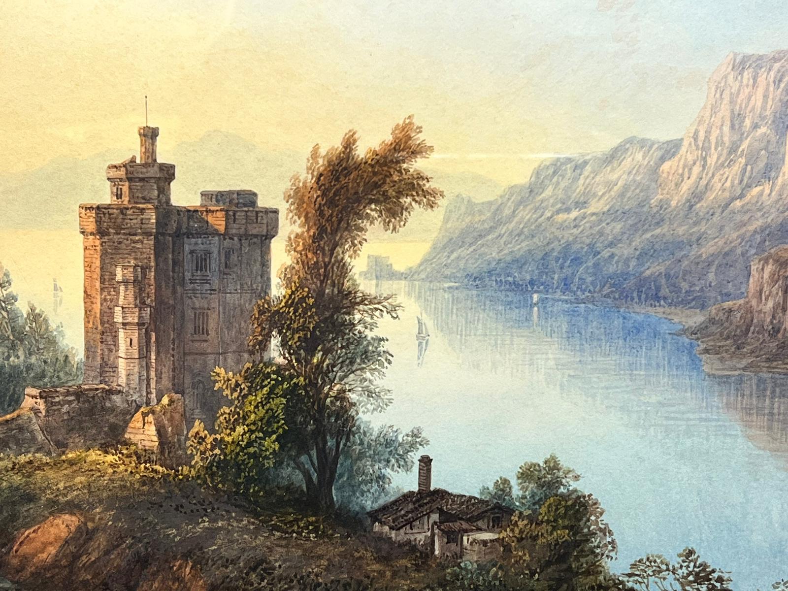 Antique vue de château de Lough dans les Highlands de Kerry, Irlande en vente 1