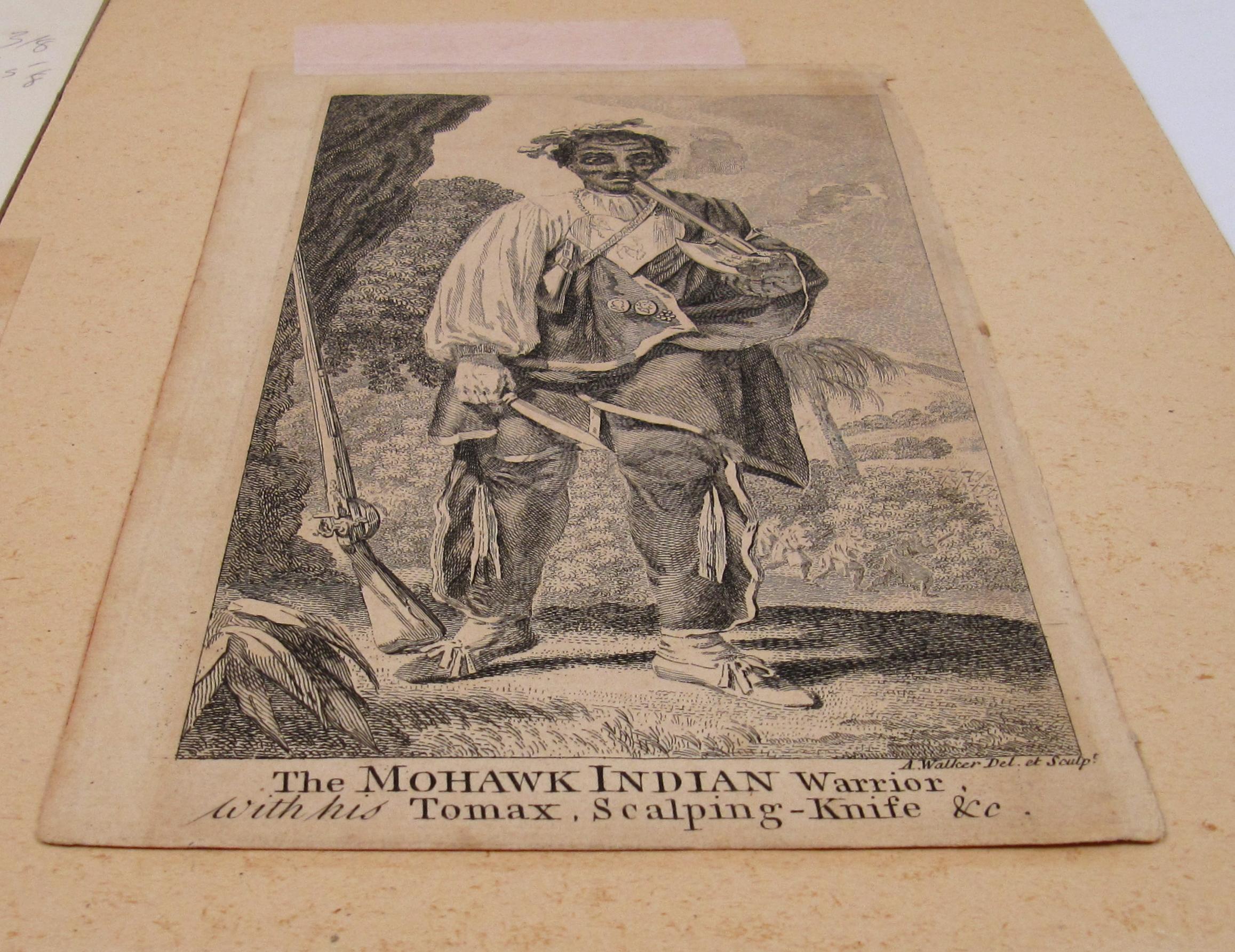 Anthony Walker (1726-1765) - The Mowhawk Indian Warrior – 18thC  Engraving For Sale 1