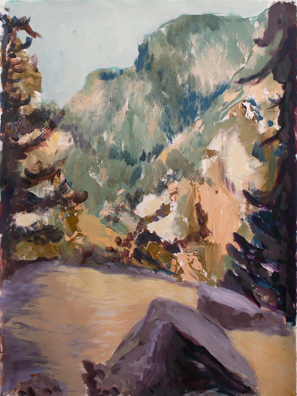 Gorge Yosemite II - Painting, Synthetic polymer on Windsor and Newton paper