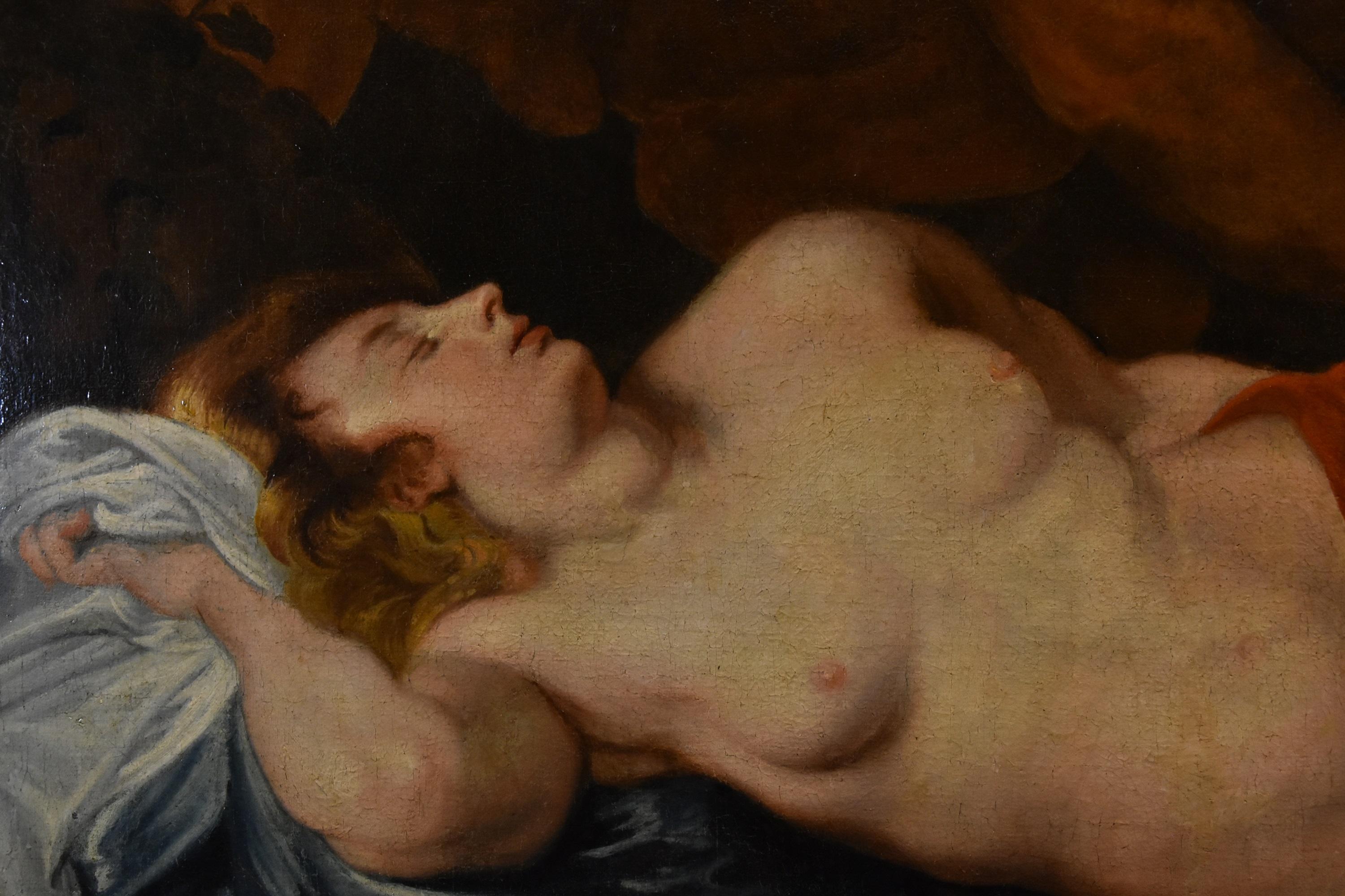 Júpiter Antíope Pintura mitológica Van Dyck Siglo XVII / XVIII Óleo sobre lienzo Arte en venta 9