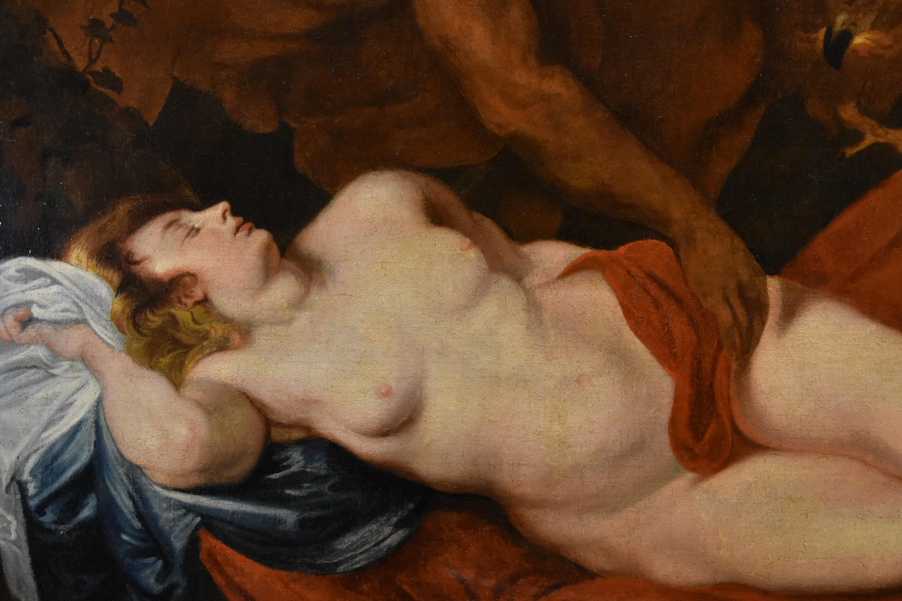 Júpiter Antíope Pintura mitológica Van Dyck Siglo XVII / XVIII Óleo sobre lienzo Arte en venta 12
