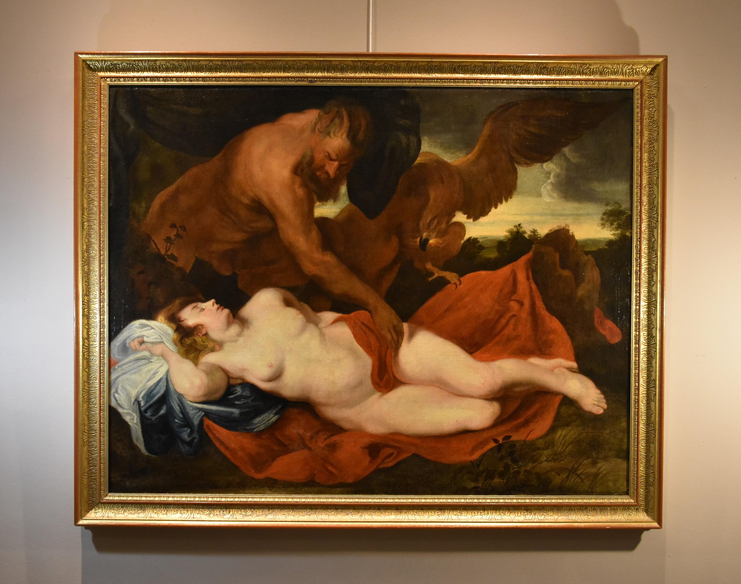 Júpiter Antíope Pintura mitológica Van Dyck Siglo XVII / XVIII Óleo sobre lienzo Arte en venta 17