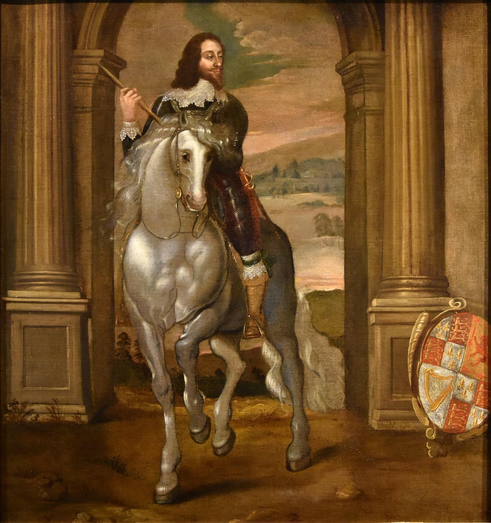 Portrait Charles I King Van Dyck Paint 17/18th Century Oil on canvas Old master  - Painting by  Anthoon Van Dyck (antwerp 1599 - London 1641) 