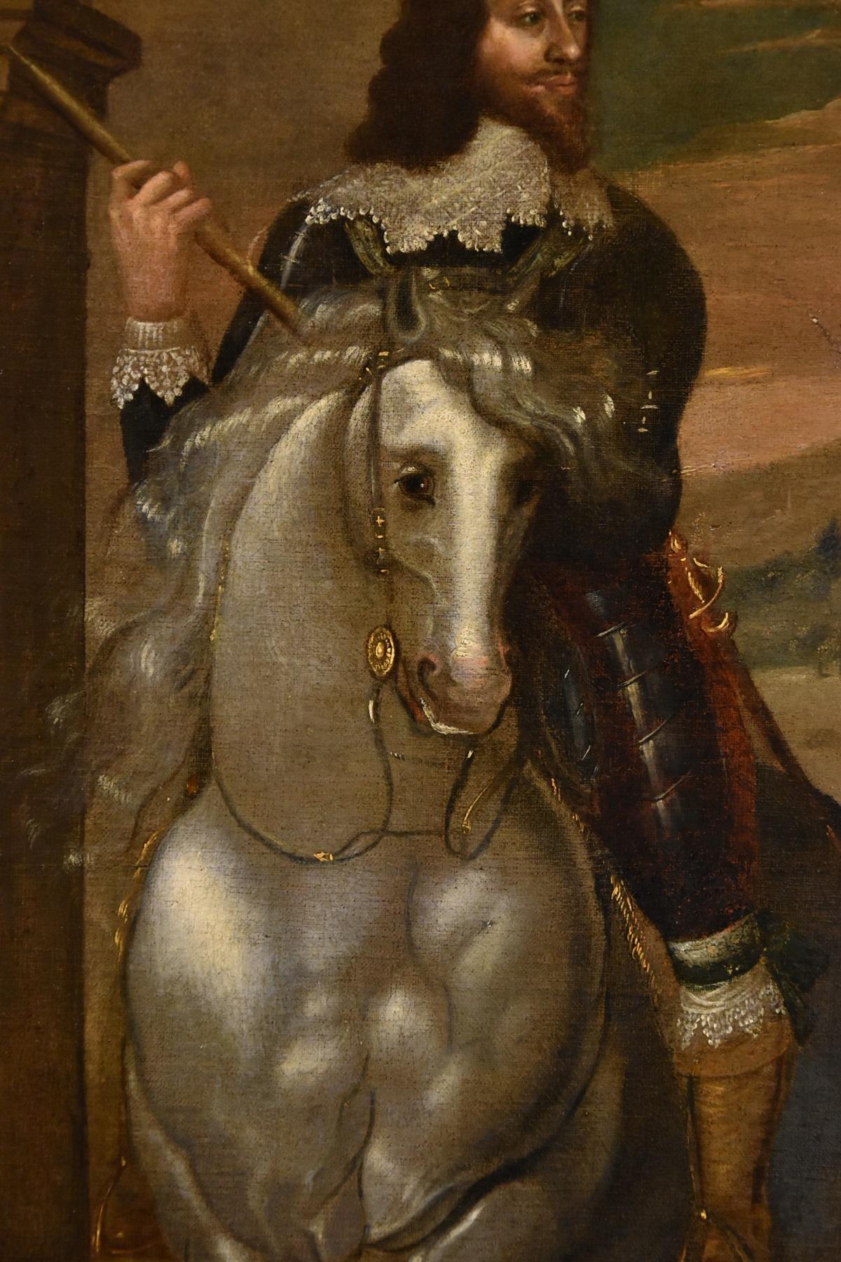 Porträt Charles I. König Van Dyck, Gemälde 17/18. Jahrhundert, Öl auf Leinwand, Alter Meister  im Angebot 2