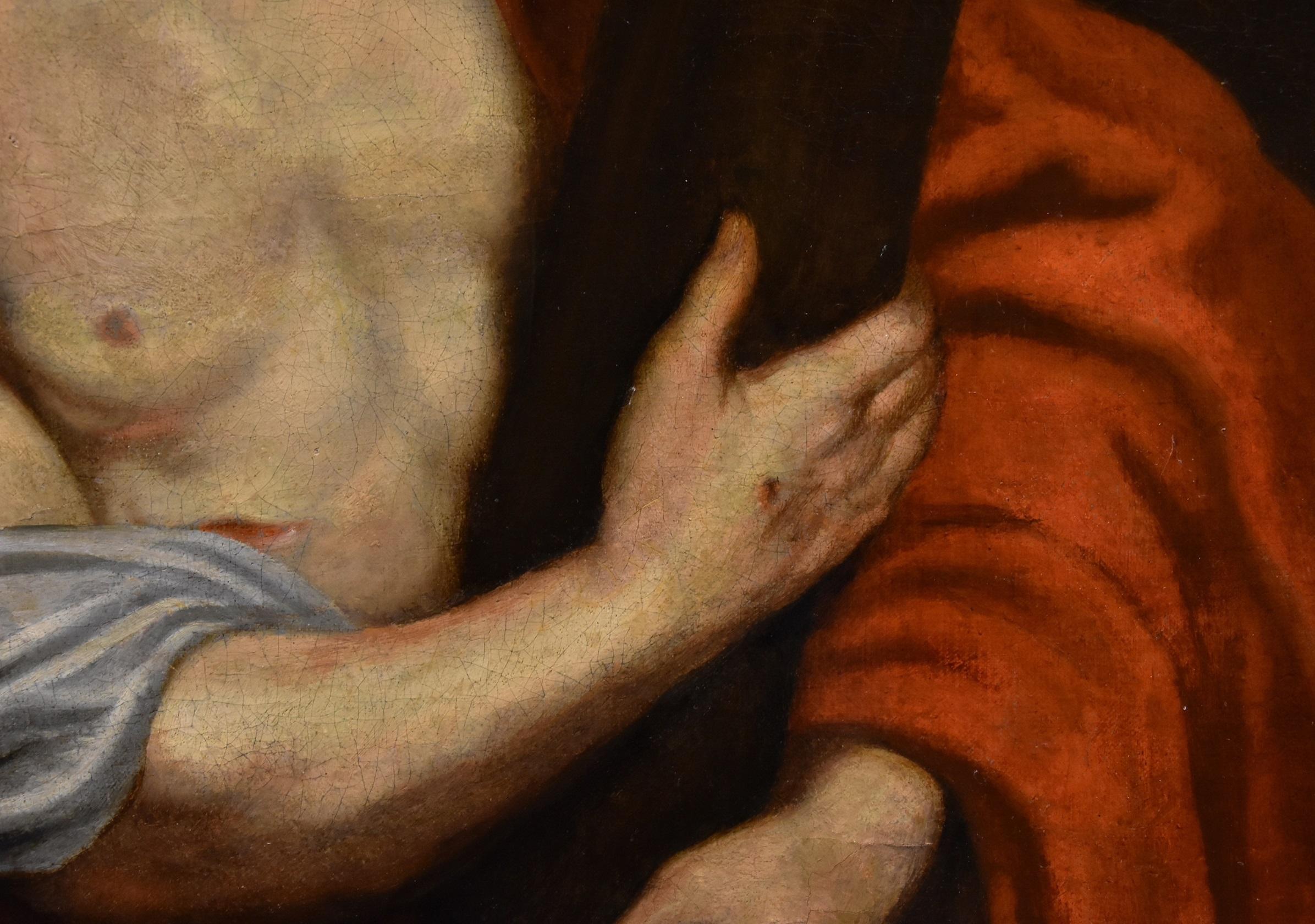 Cristo Cruz Religioso Van Dyck Siglo XVII Pintura Óleo sobre lienzo Viejo maestro en venta 10
