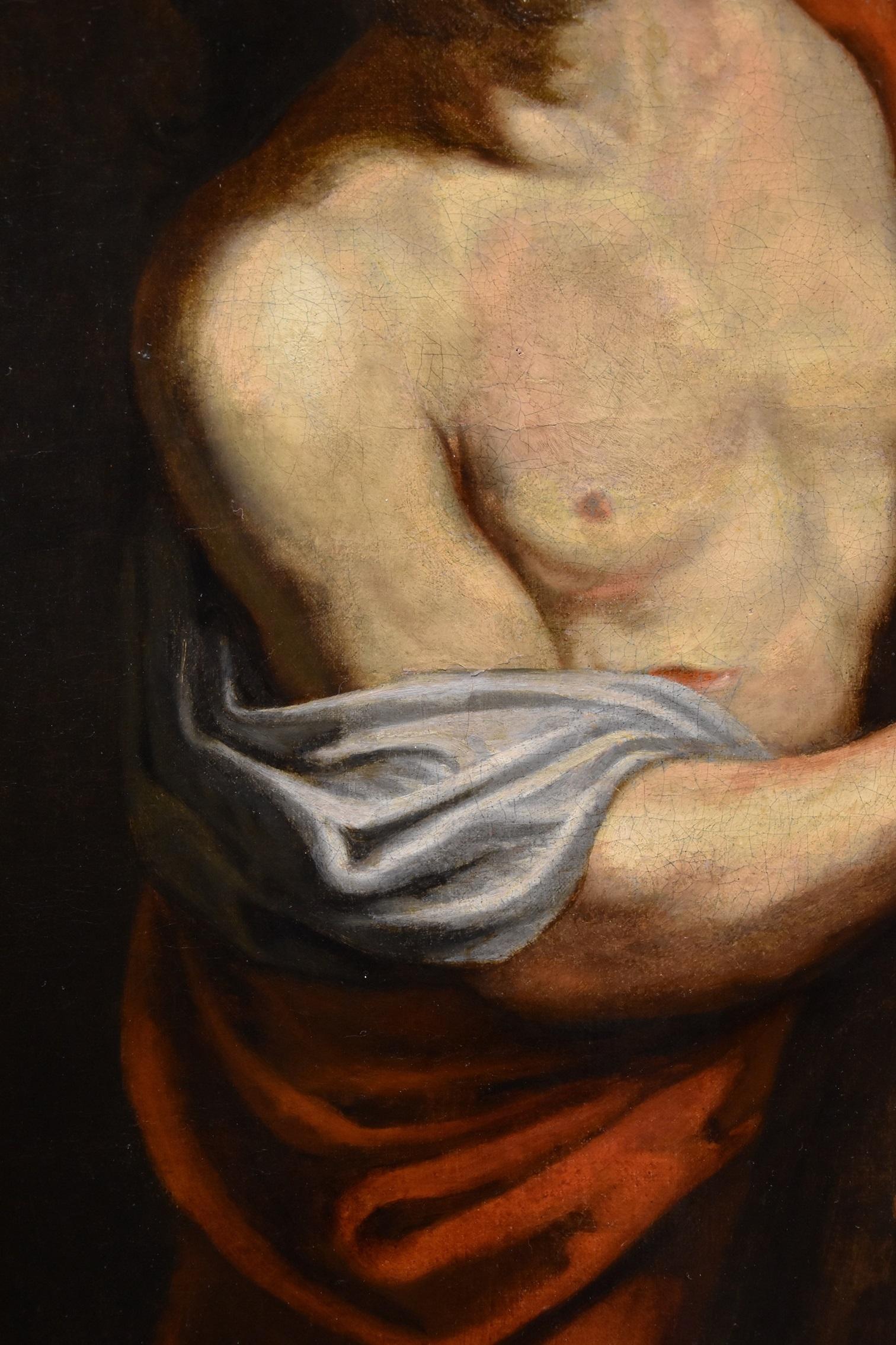 Cristo Cruz Religioso Van Dyck Siglo XVII Pintura Óleo sobre lienzo Viejo maestro en venta 12