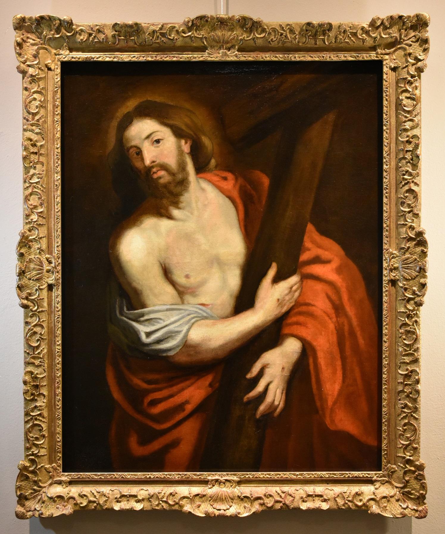 Cristo Cruz Religioso Van Dyck Siglo XVII Pintura Óleo sobre lienzo Viejo maestro - Painting Antiguos maestros de Anthoon van Dyck (Antwerp 1599 - London 1641)