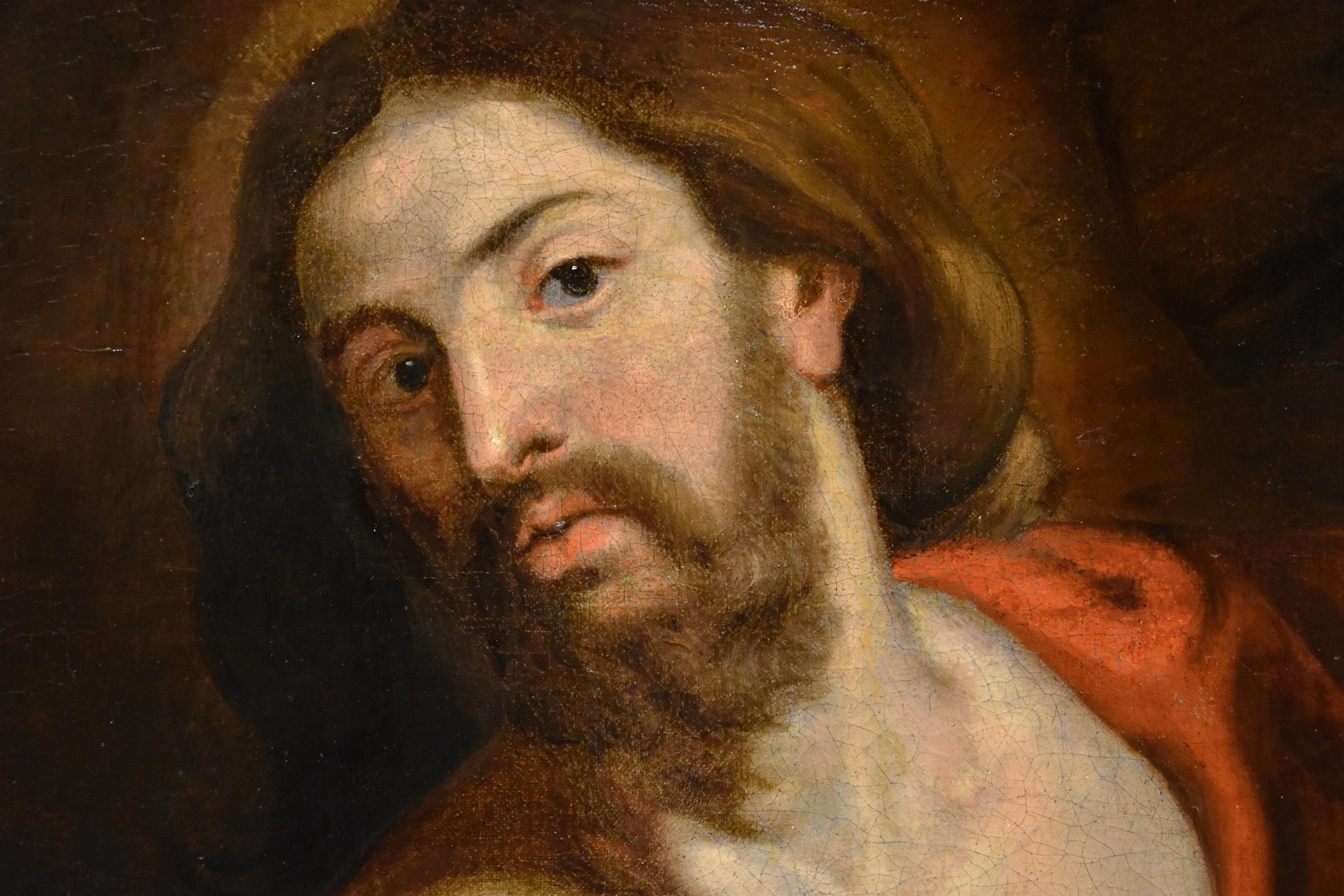 Cristo Cruz Religioso Van Dyck Siglo XVII Pintura Óleo sobre lienzo Viejo maestro en venta 5