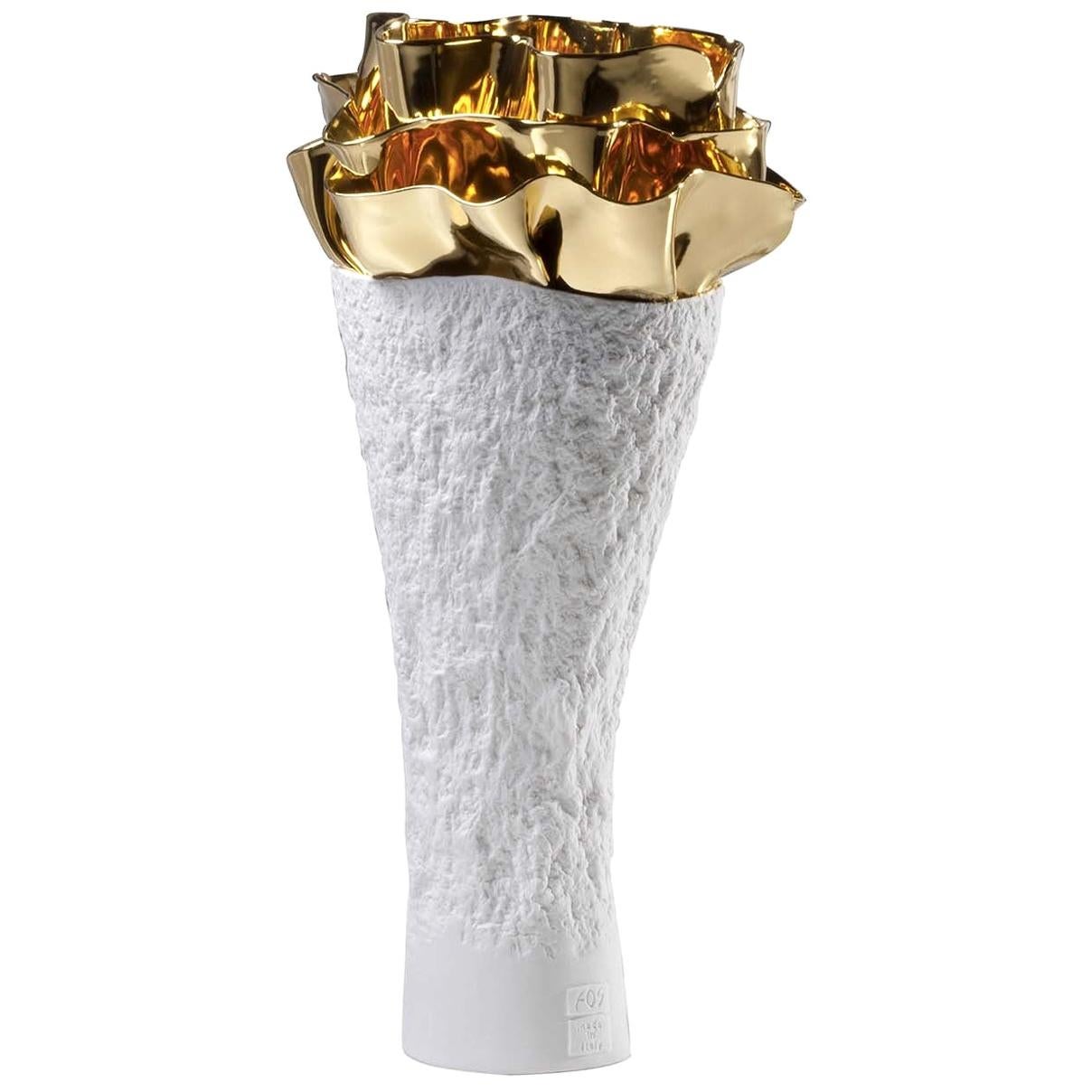 Anthozoa Gold Seaweeds Vase by Fos Ceramiche