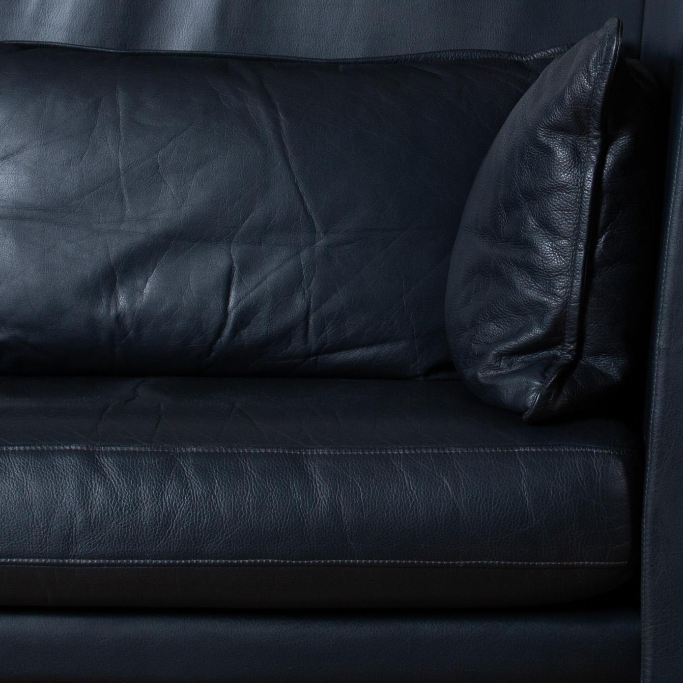 Pelle Divano Coupé in pelle nera antracite in vendita