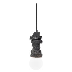 Lampe à suspension contemporaine en forme de charbon anthracite