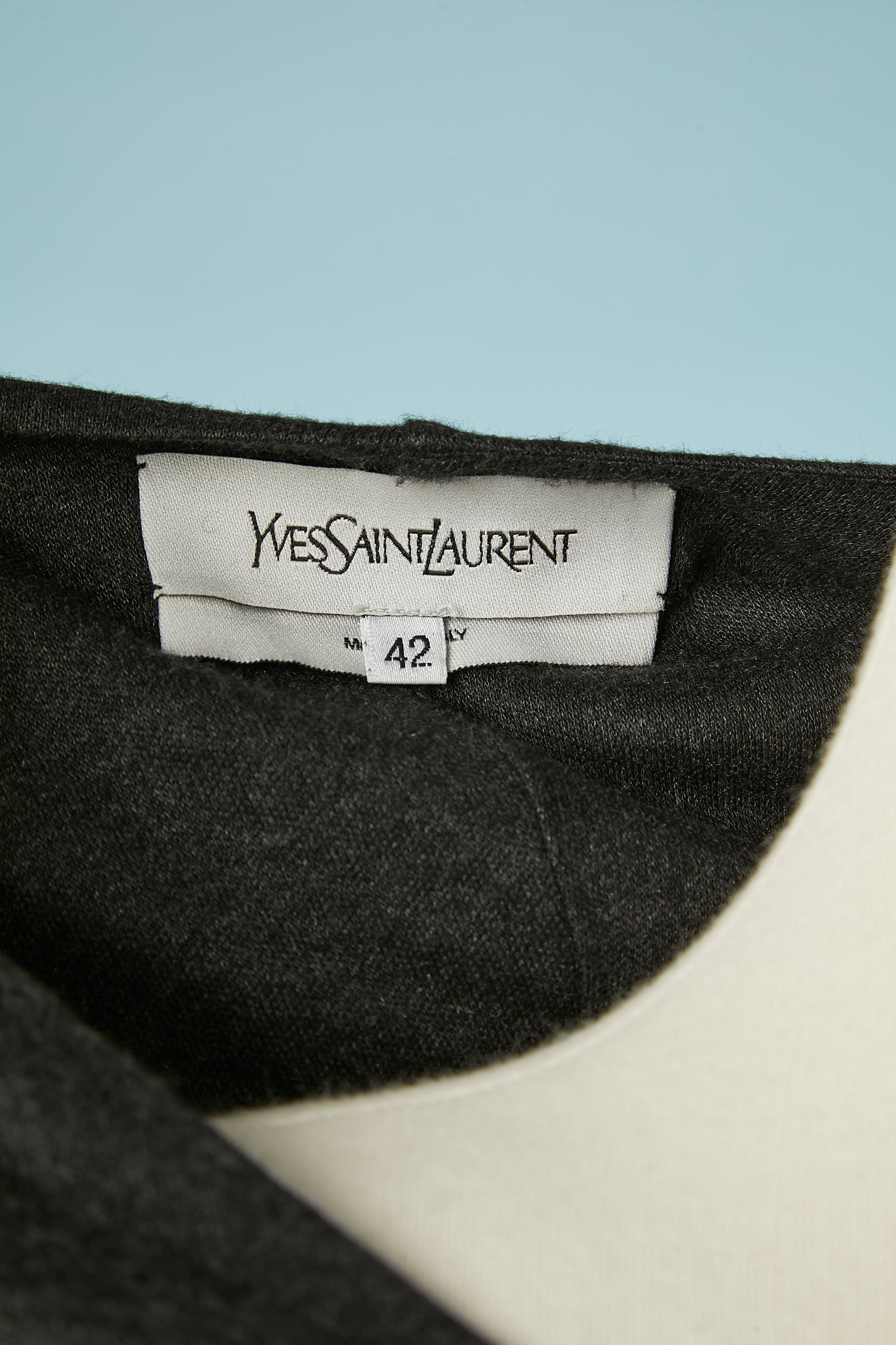Women's Anthracite drape jersey dress with bow in the middle front Yves Saint Laurent  For Sale