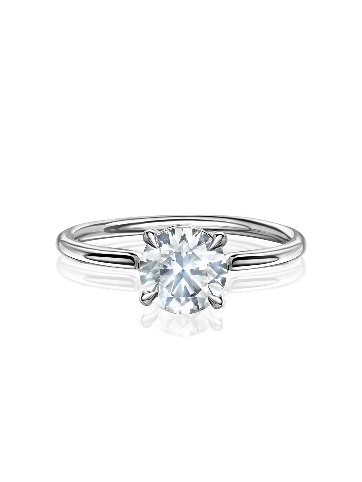 Bague de fiançailles inhabituelle faite sur mesure en or 18 carats avec diamant gris anthracite de 1,02 carat Neuf - En vente à Berlin, DE
