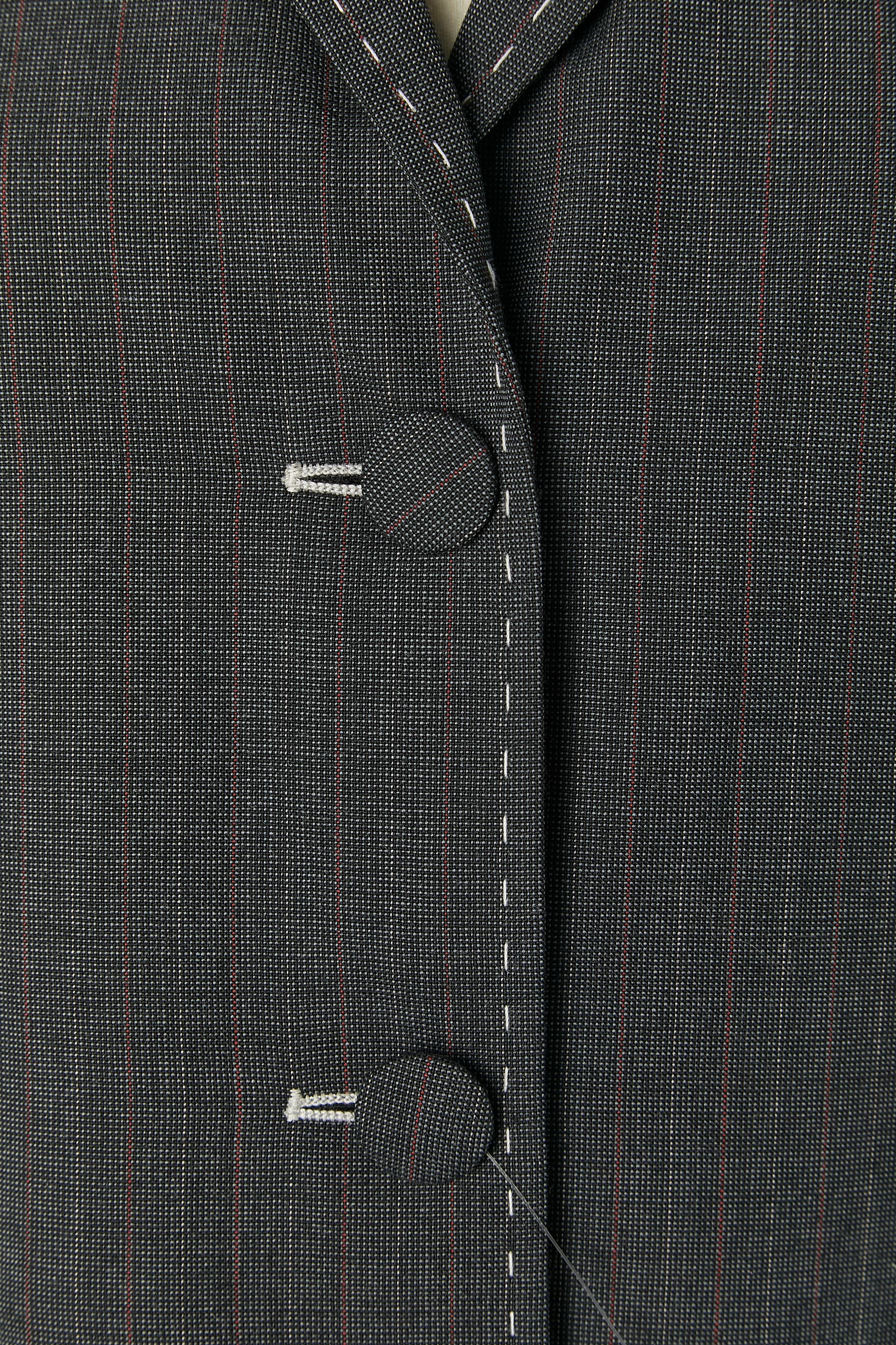 Anthrazitgrauer einreihiger Blazer mit Außennadel MOSCHINO Neu (Schwarz) im Angebot