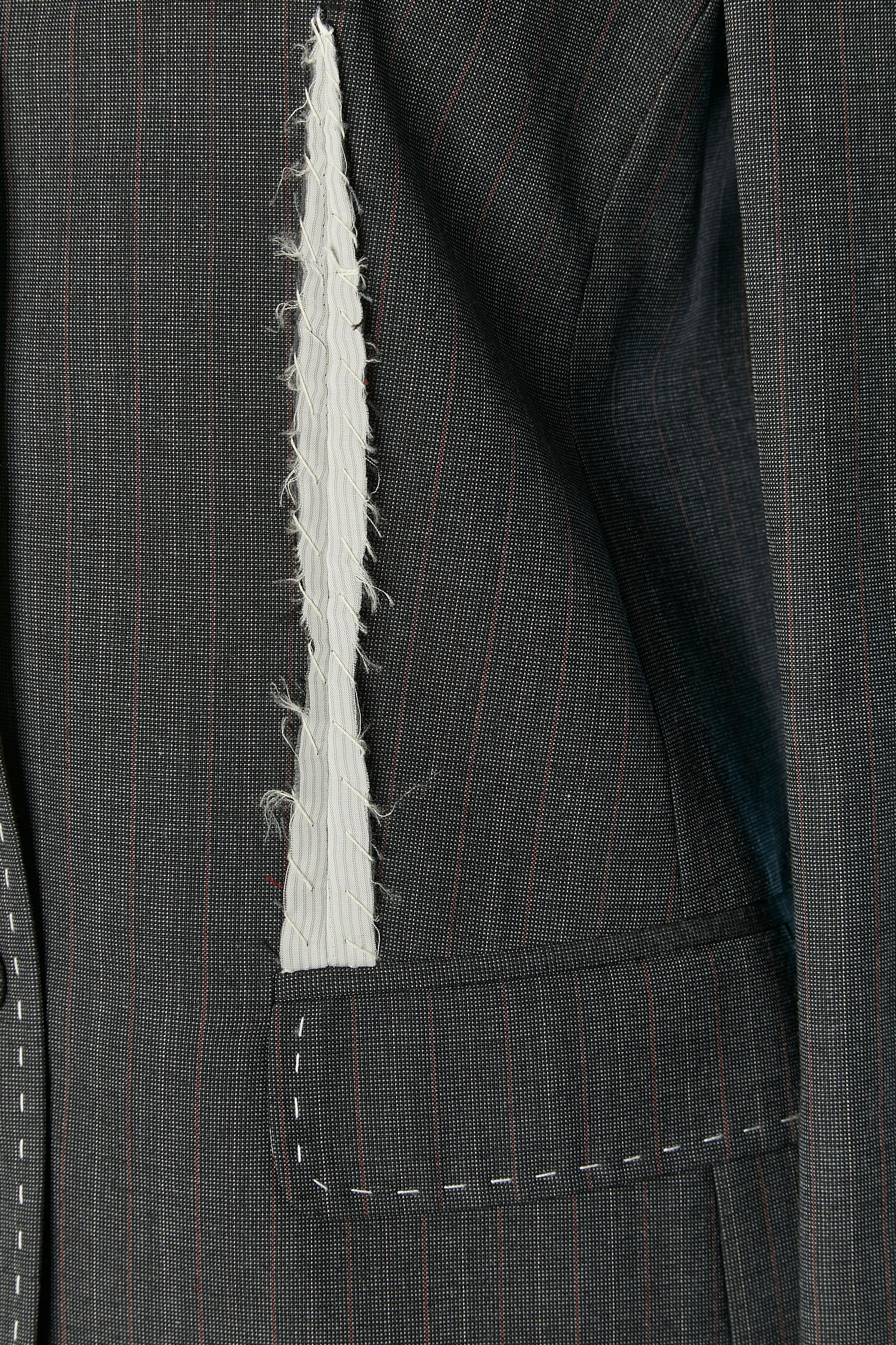 Anthrazitgrauer einreihiger Blazer mit Außennadel MOSCHINO Neu Damen im Angebot
