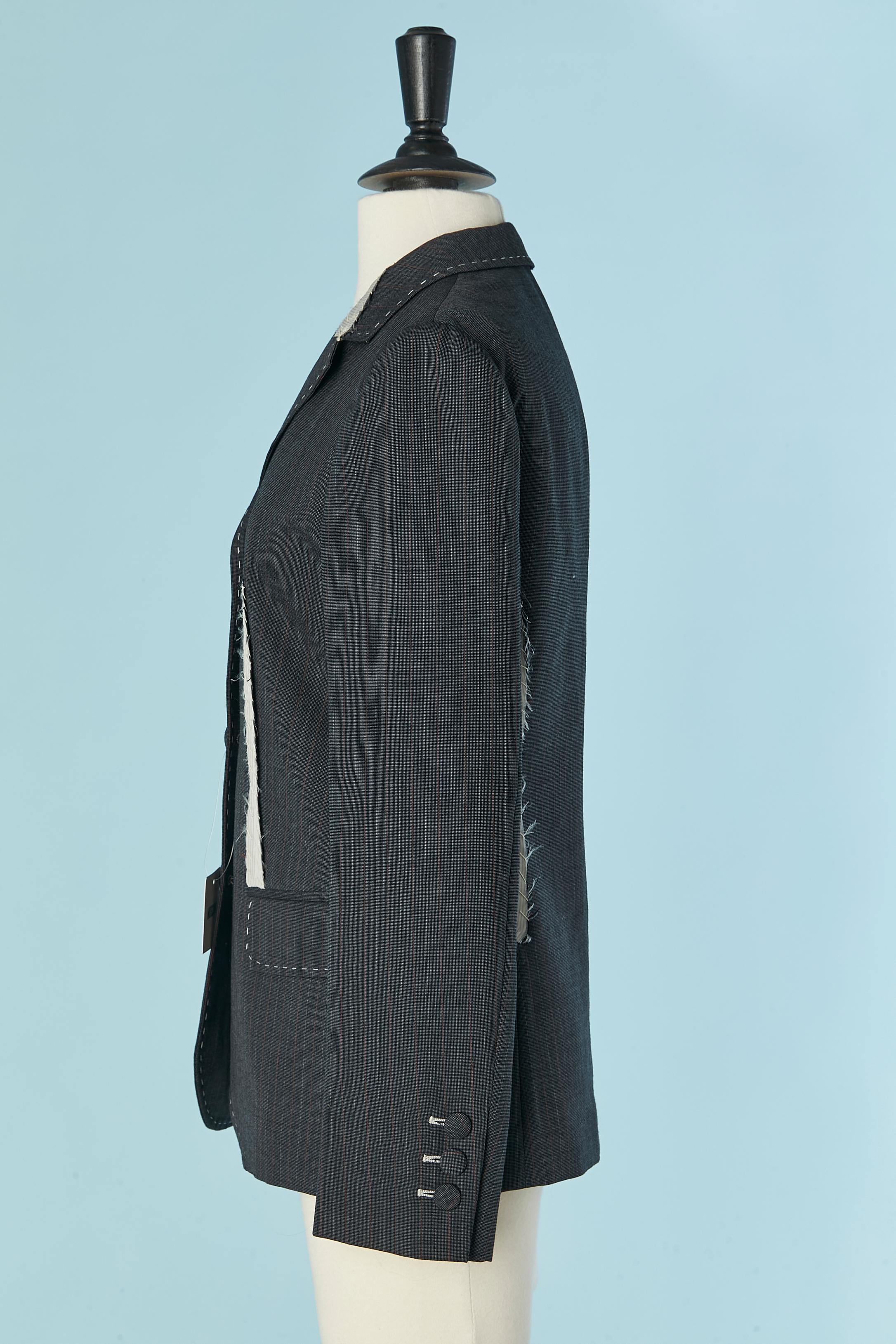 Anthrazitgrauer einreihiger Blazer mit Außennadel MOSCHINO Neu im Angebot 1