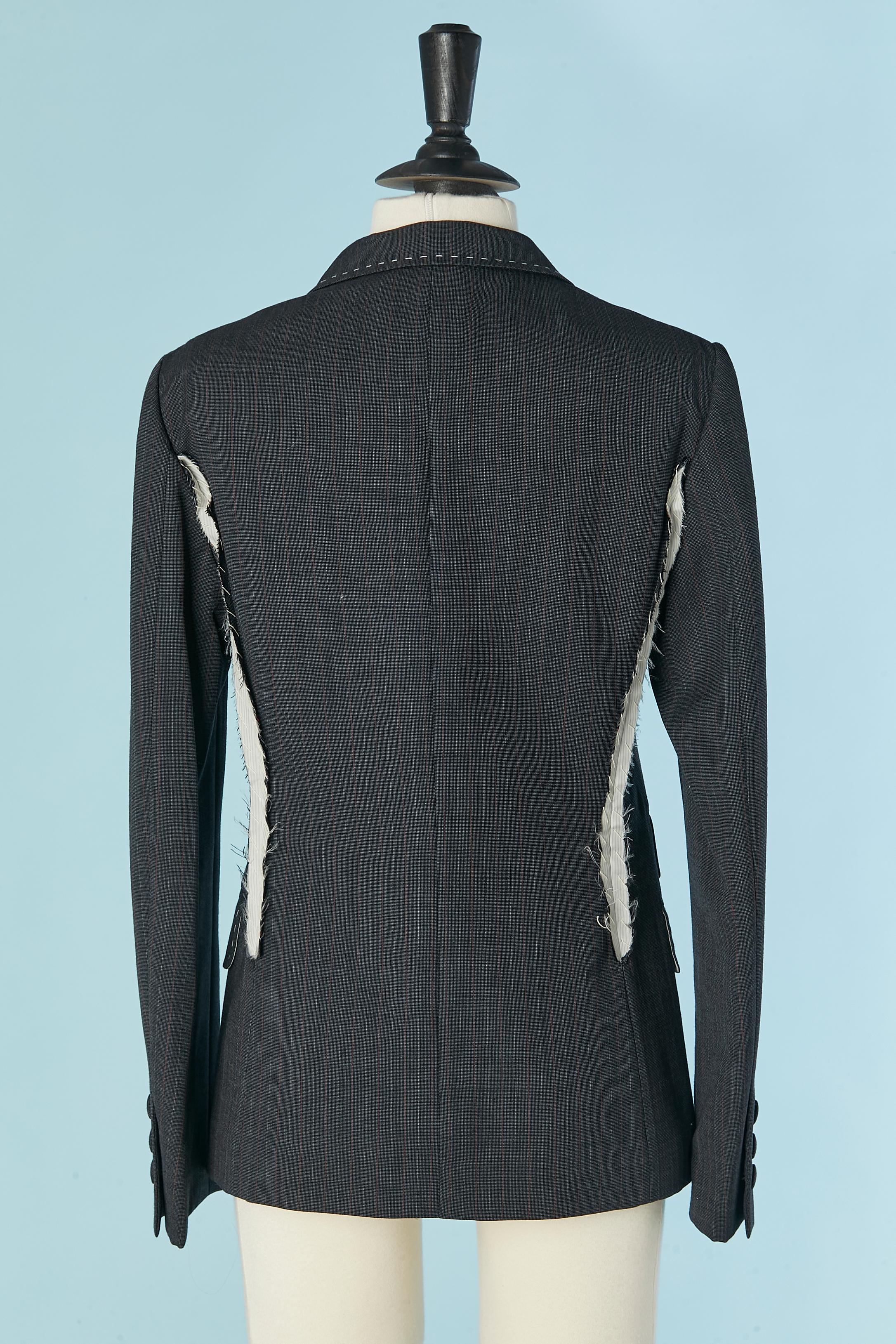 Anthrazitgrauer einreihiger Blazer mit Außennadel MOSCHINO Neu im Angebot 2