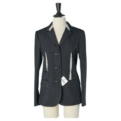 Blazer monopetto grigio antracite con cucitura esterna Moschino New