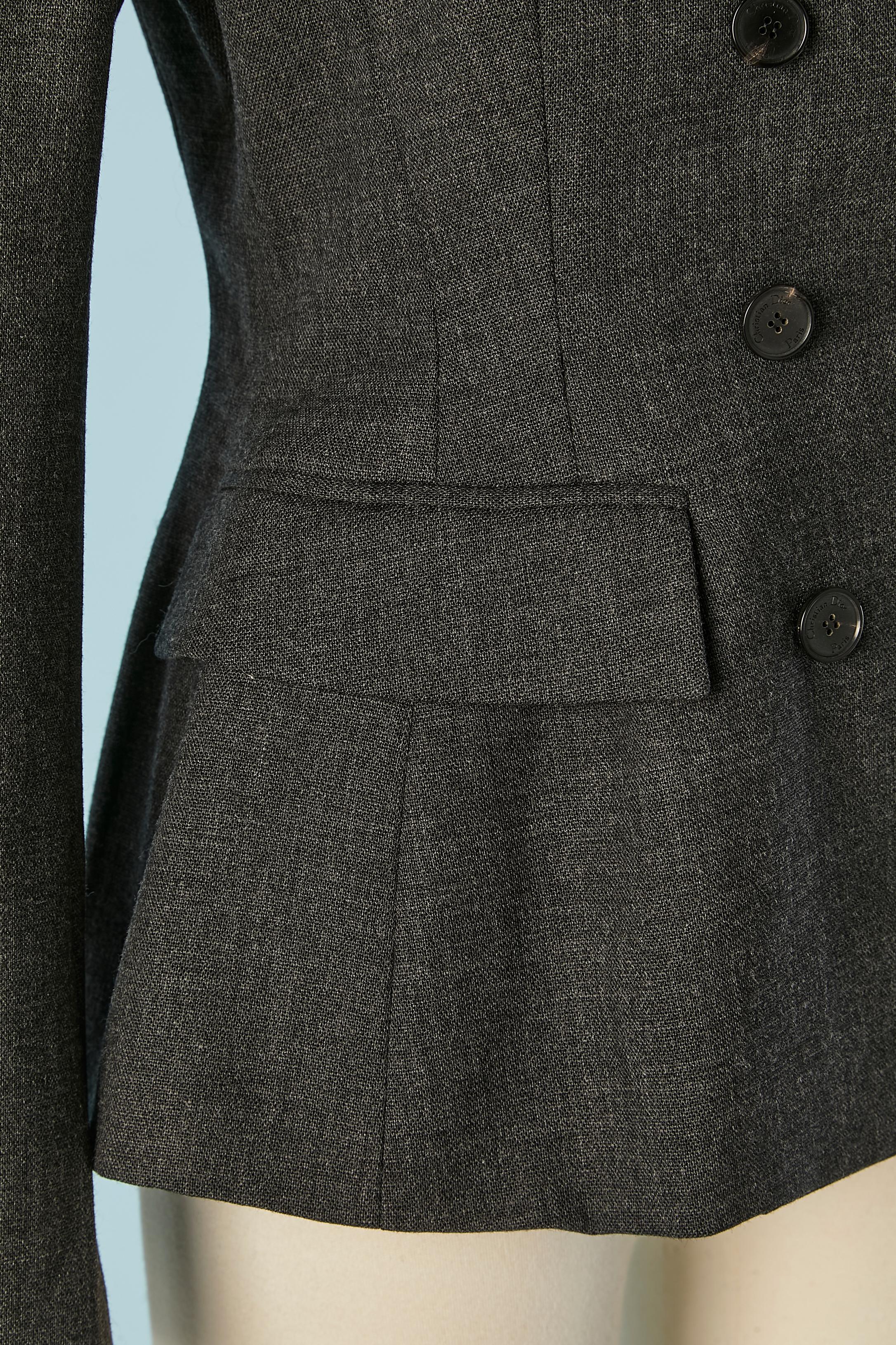 Anthrazitgraue Wolljacke Bar CHRISTIAN DIOR im Zustand „Neu“ im Angebot in Saint-Ouen-Sur-Seine, FR