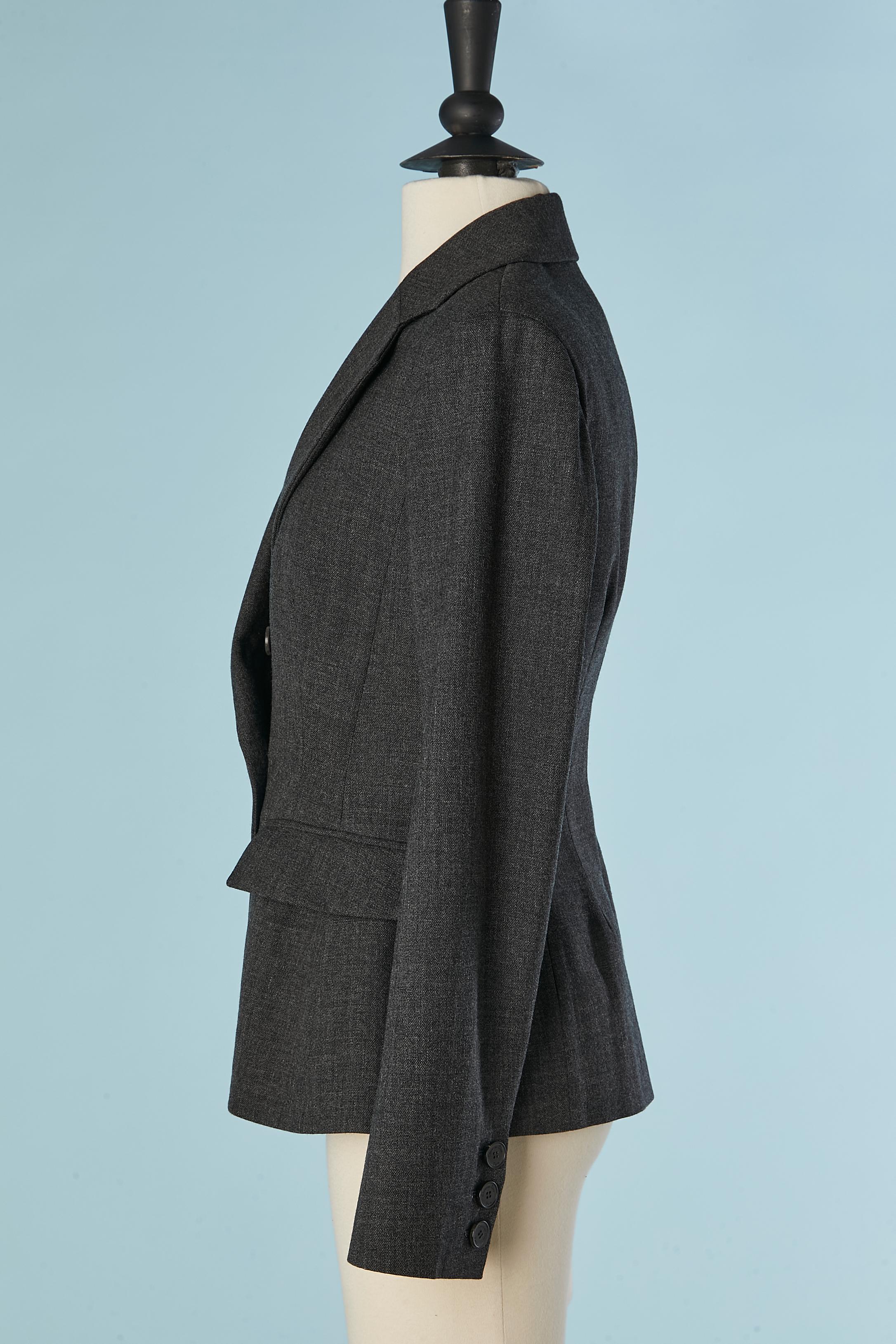 Anthrazitgraue Wolljacke Bar CHRISTIAN DIOR Damen im Angebot