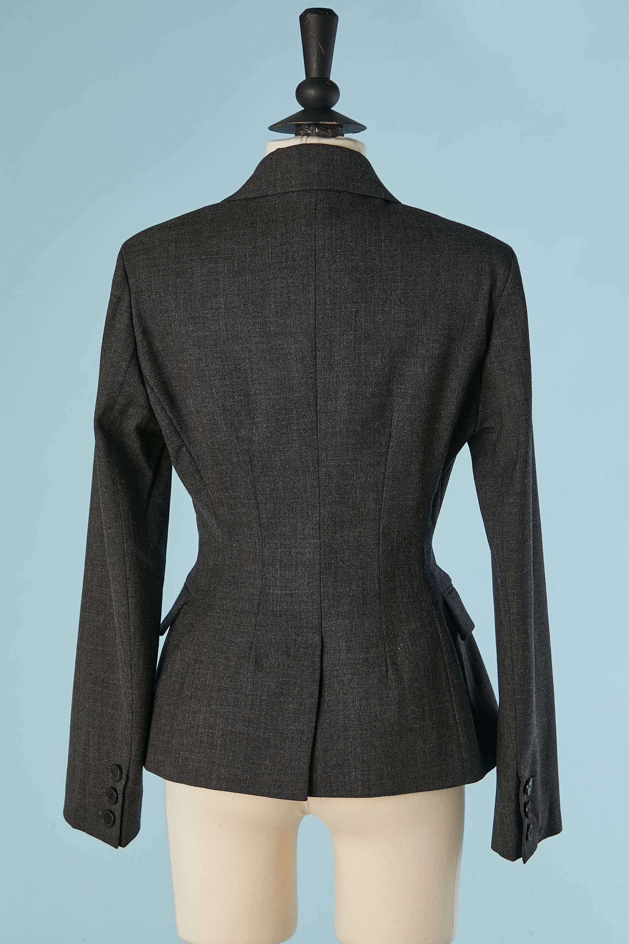 Anthrazitgraue Wolljacke Bar CHRISTIAN DIOR im Angebot 2