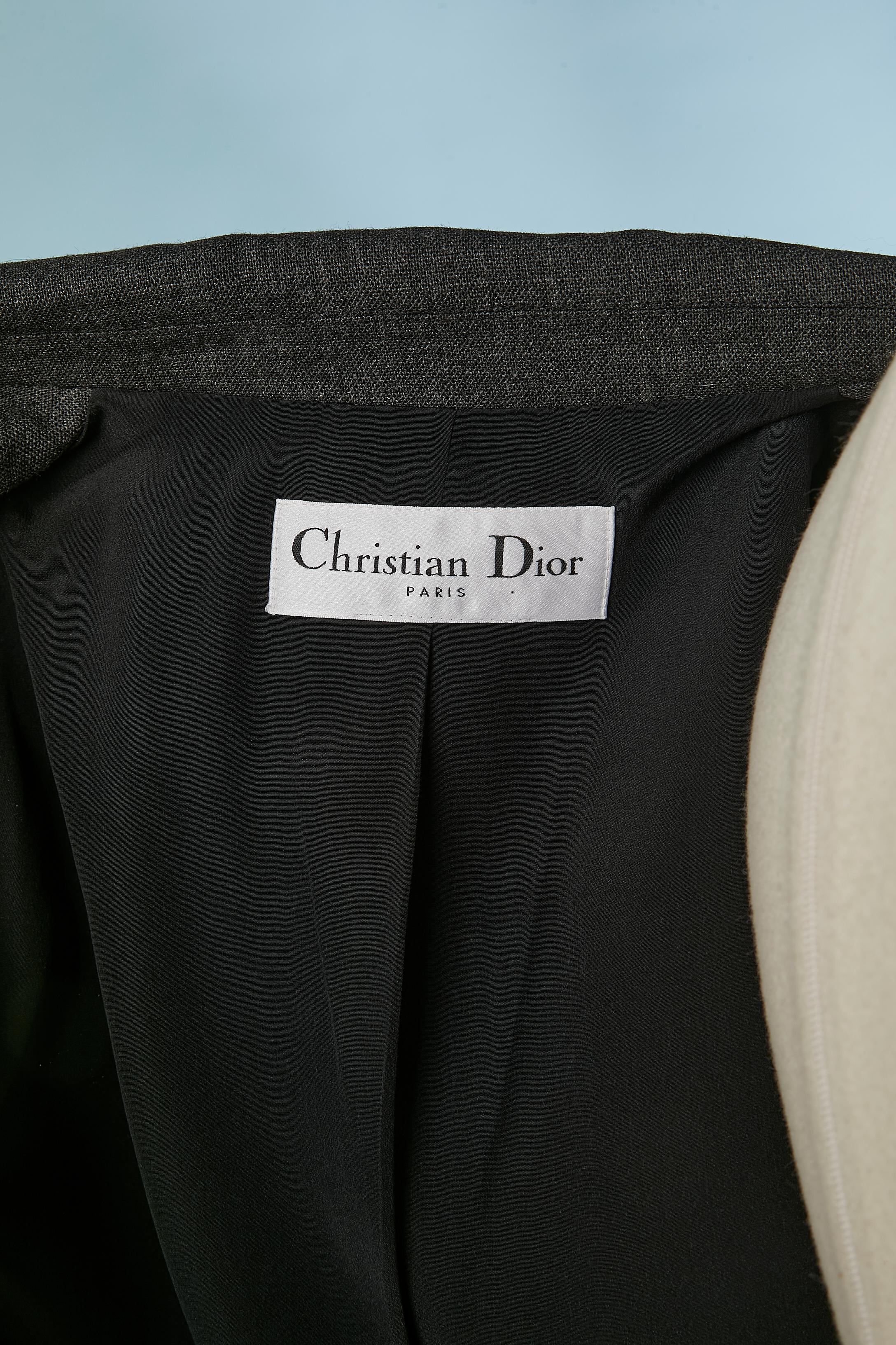 Anthrazitgraue Wolljacke Bar CHRISTIAN DIOR im Angebot 3