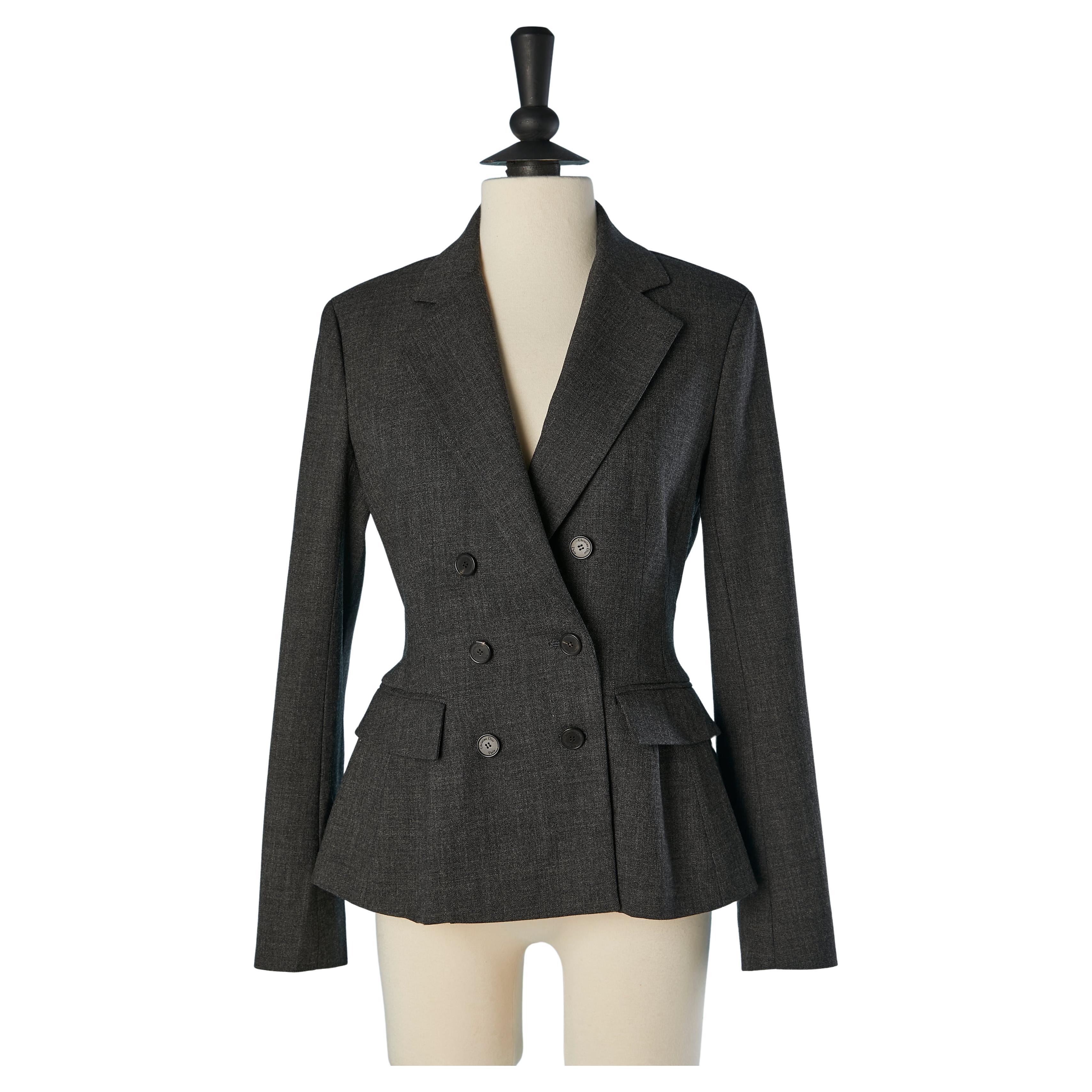 Anthracite grey wool Bar jacket CHRISTIAN DIOR