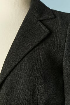 Anthracite grey wool chevron skirt suit DOLCE & GABBANA