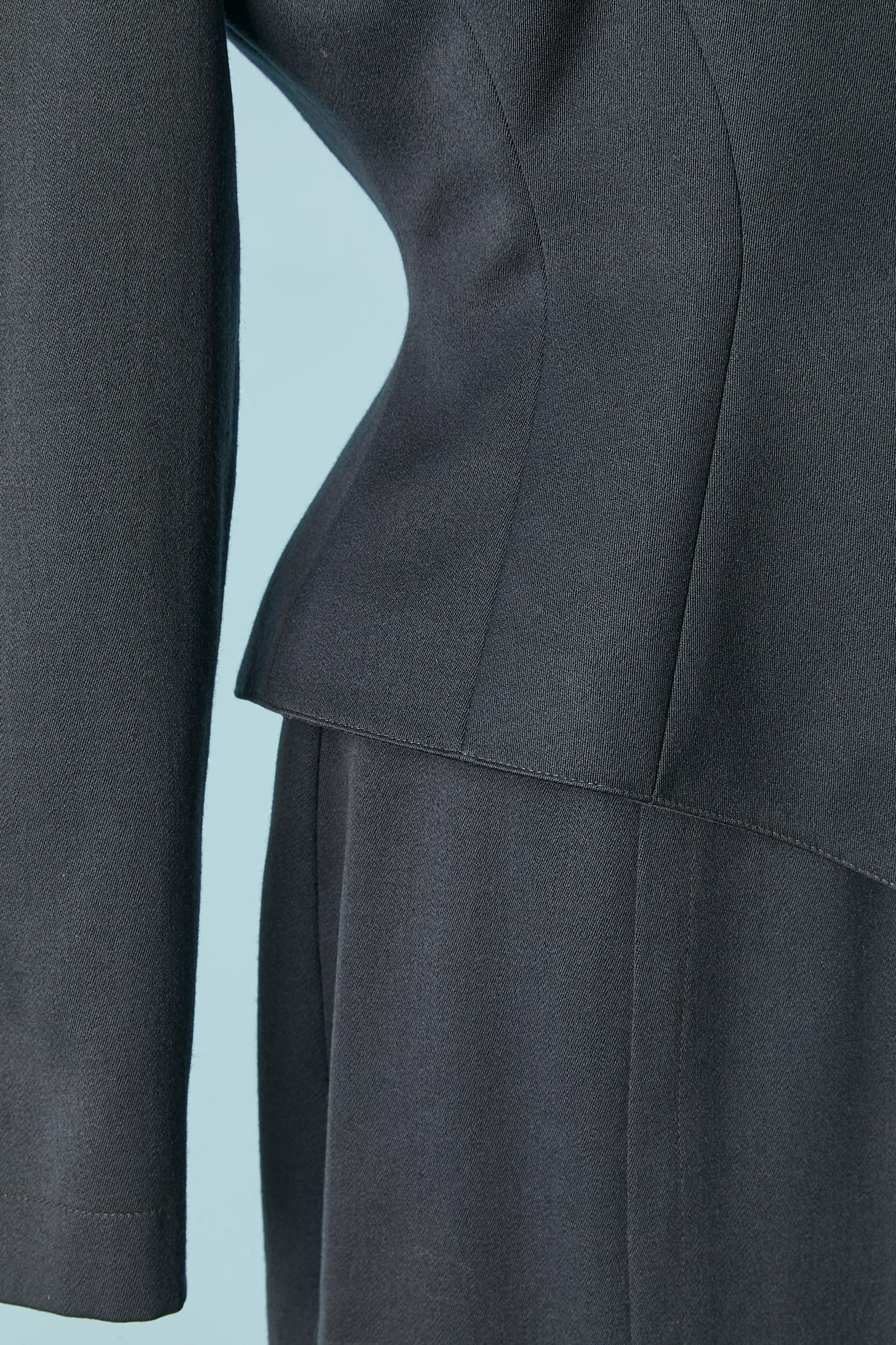 Anthracite grey wool skirt-suit MUGLER by Thierry Mugler  In Excellent Condition For Sale In Saint-Ouen-Sur-Seine, FR