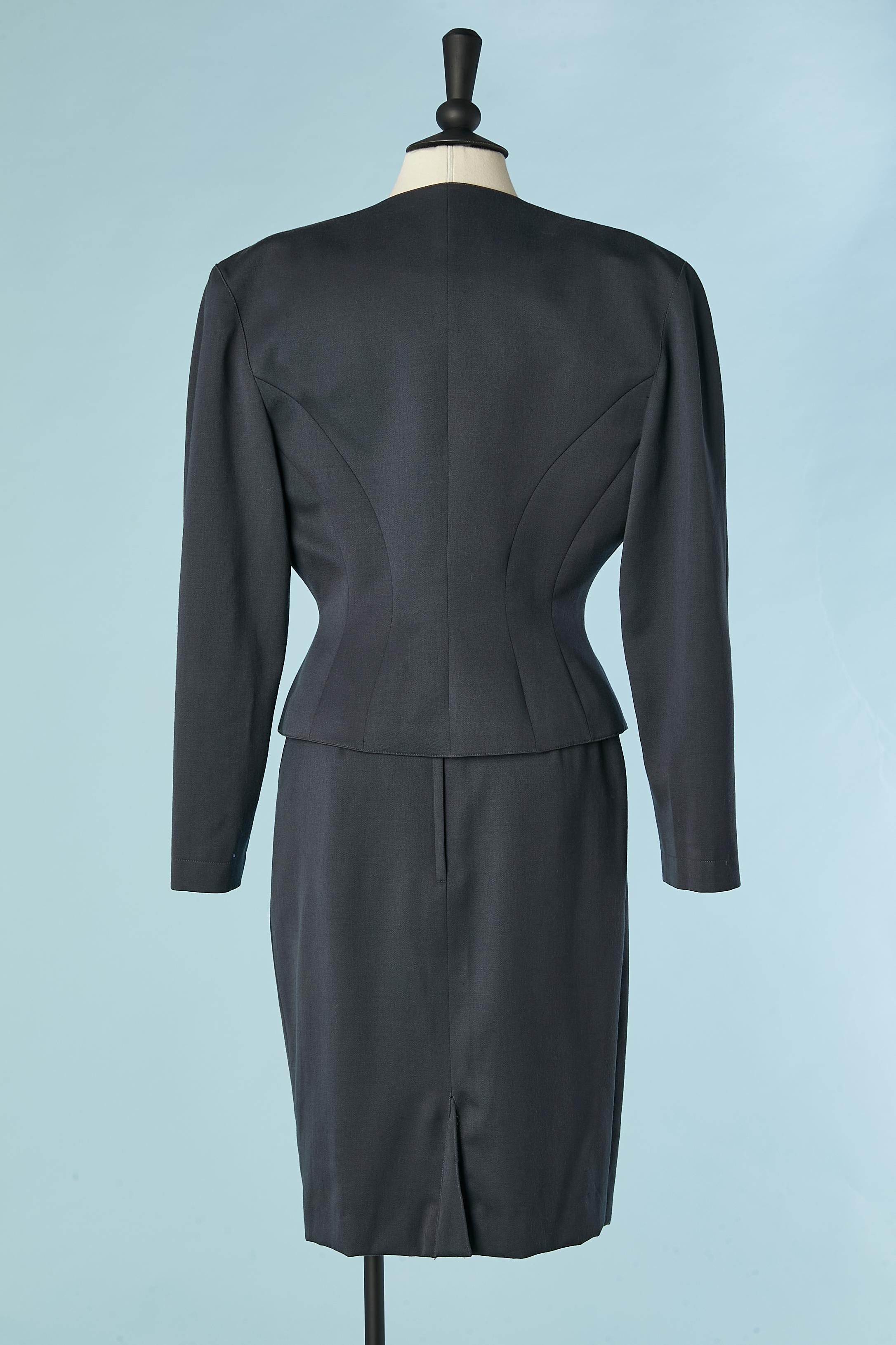 Anthracite grey wool skirt-suit MUGLER by Thierry Mugler  For Sale 1