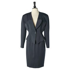 Vintage Anthracite grey wool skirt-suit MUGLER by Thierry Mugler 