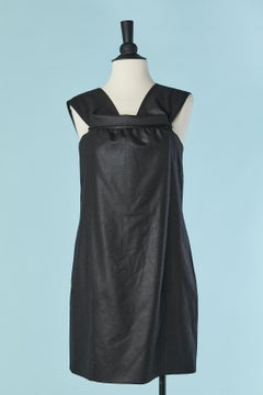 Anthracite grey wool sleeveless dress with zip on the bust CHLOE