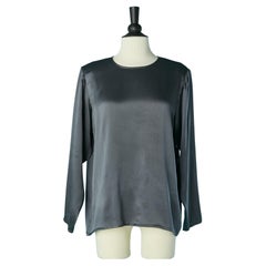 Anthracite silk blouse Yves Saint Laurent Rive Gauche FW 1994