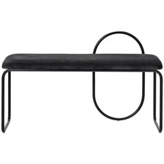 Anthracite Velvet Minimalist Bench